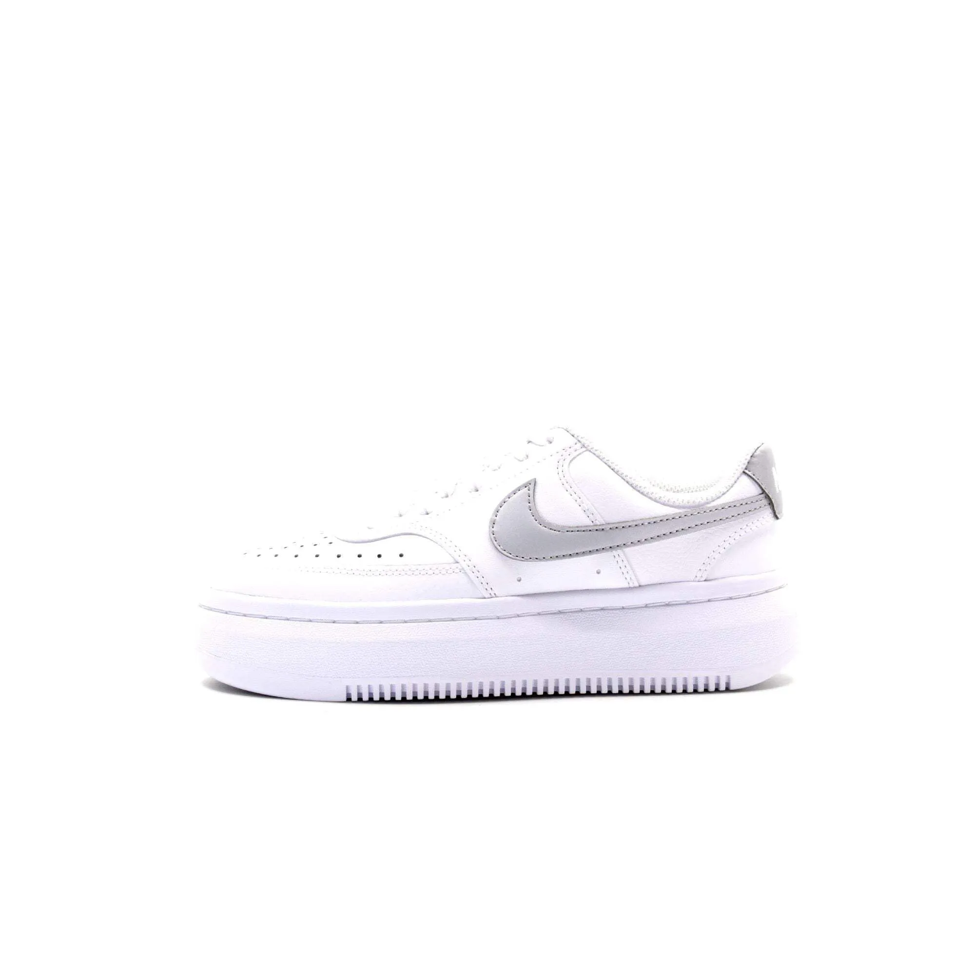 Nike Court Vision High Leather Women's Sneakers - White Mtlc Platinum Summit White - 41 EU - immagine 1