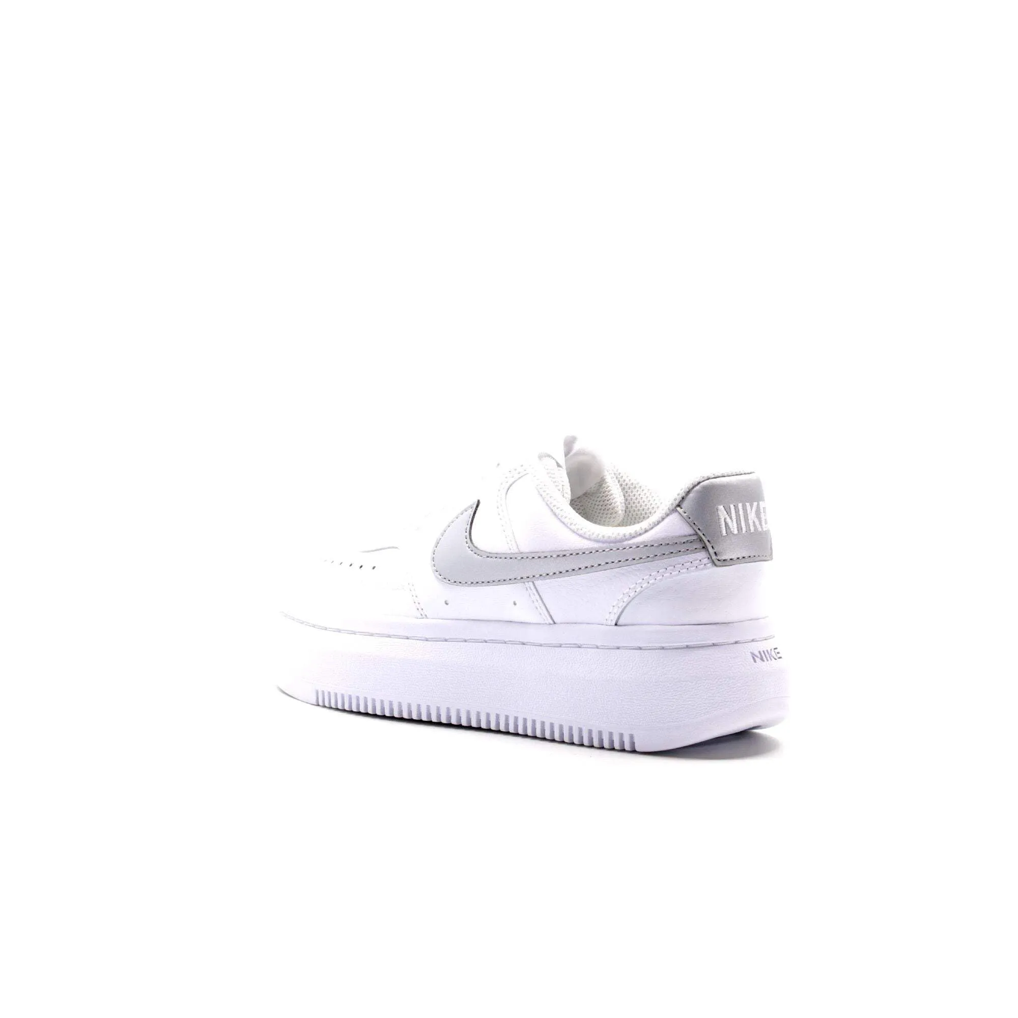 Nike Court Vision High Leather Women's Sneakers - White Mtlc Platinum Summit White - 41 EU - immagine 2