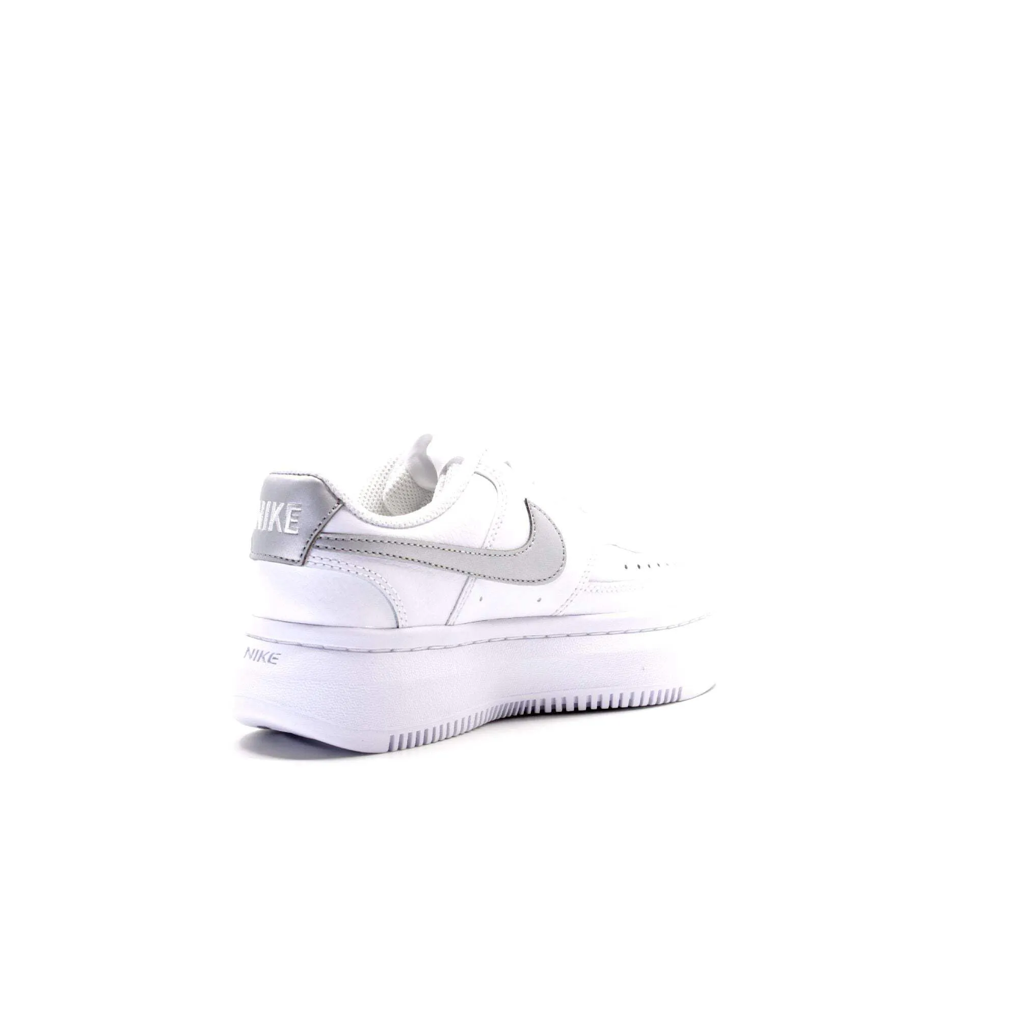 Nike Court Vision High Leather Women's Sneakers - White Mtlc Platinum Summit White - 41 EU - immagine 4