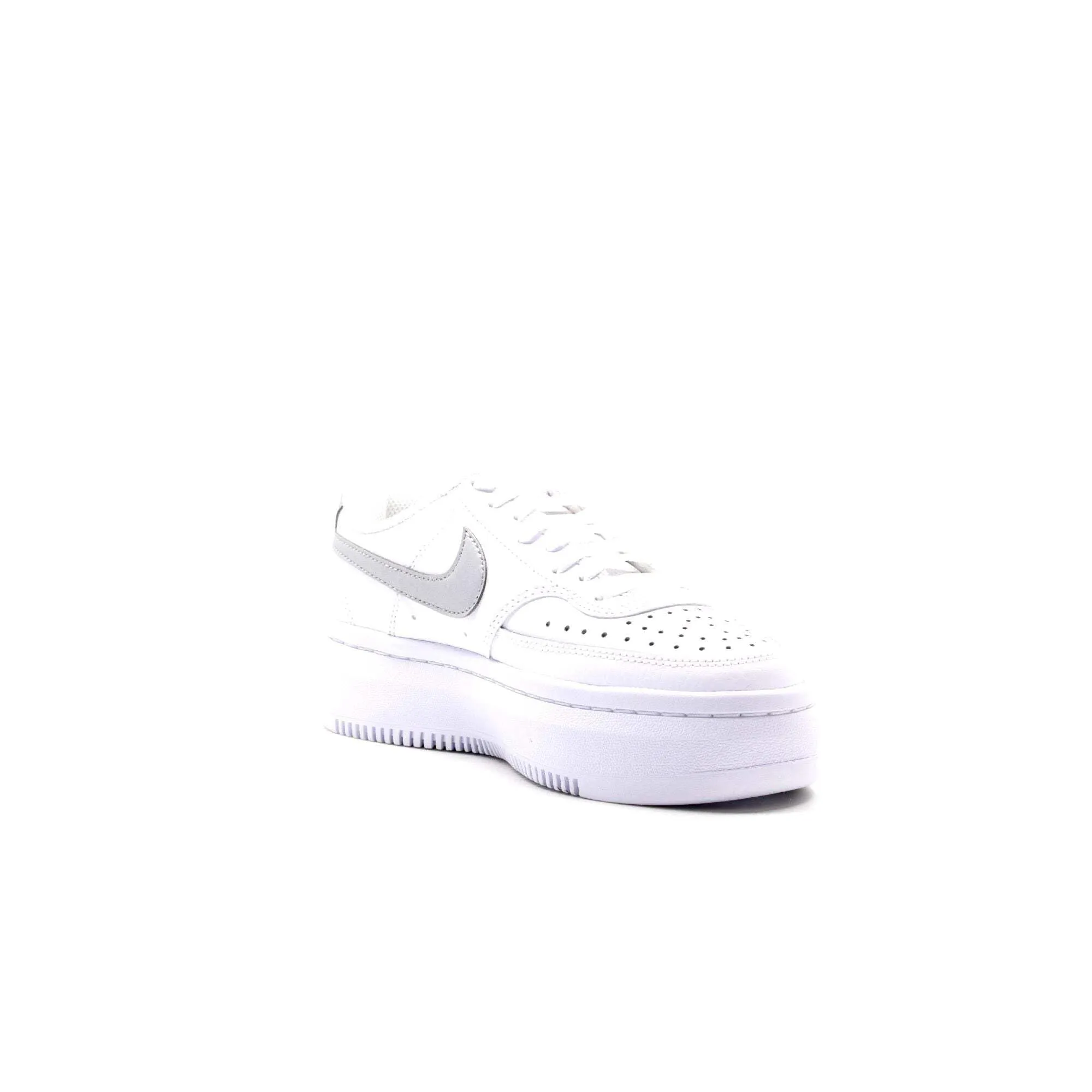 Nike Court Vision High Leather Women's Sneakers - White Mtlc Platinum Summit White - 41 EU - immagine 6