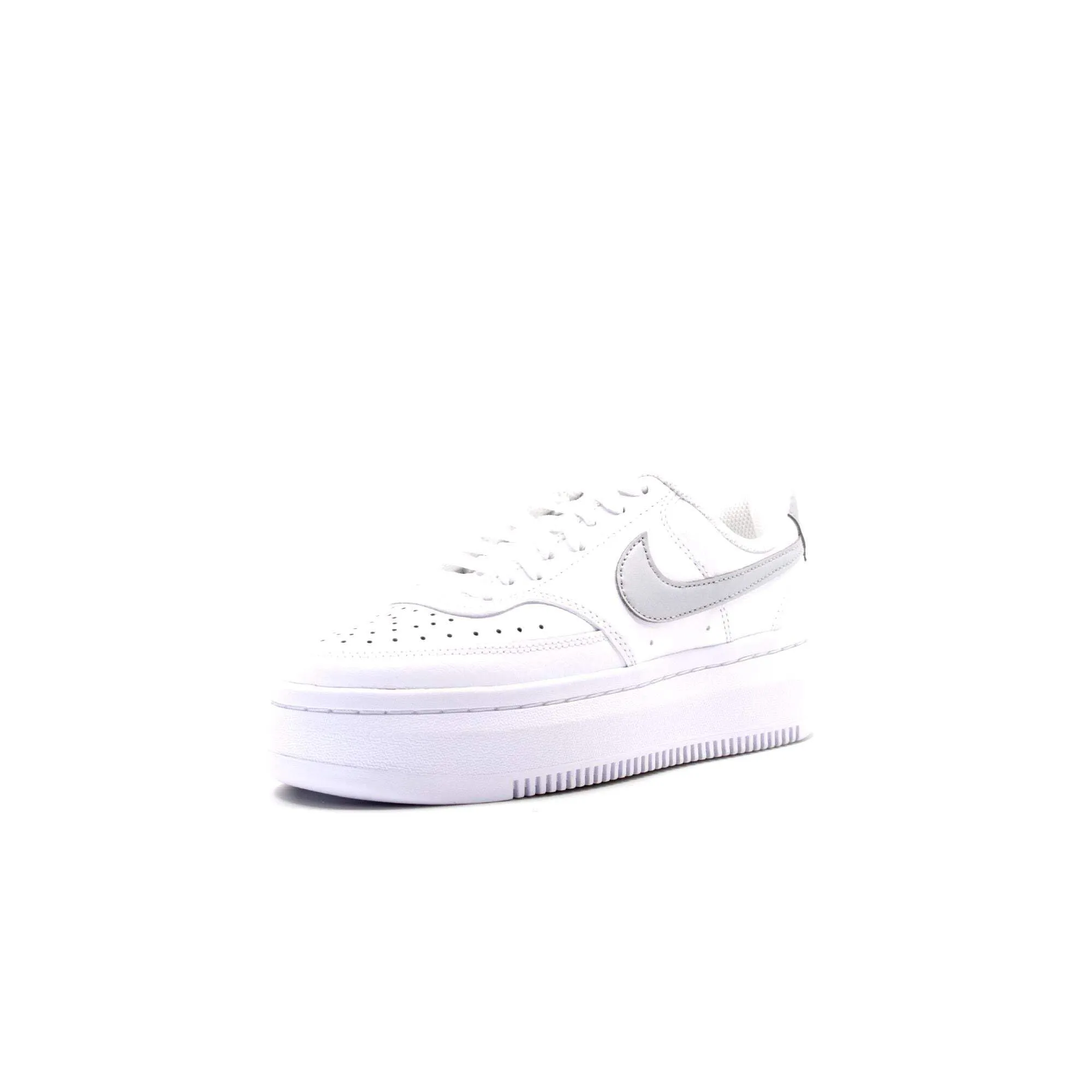 Nike Court Vision High Leather Women's Sneakers - White Mtlc Platinum Summit White - 41 EU - immagine 8