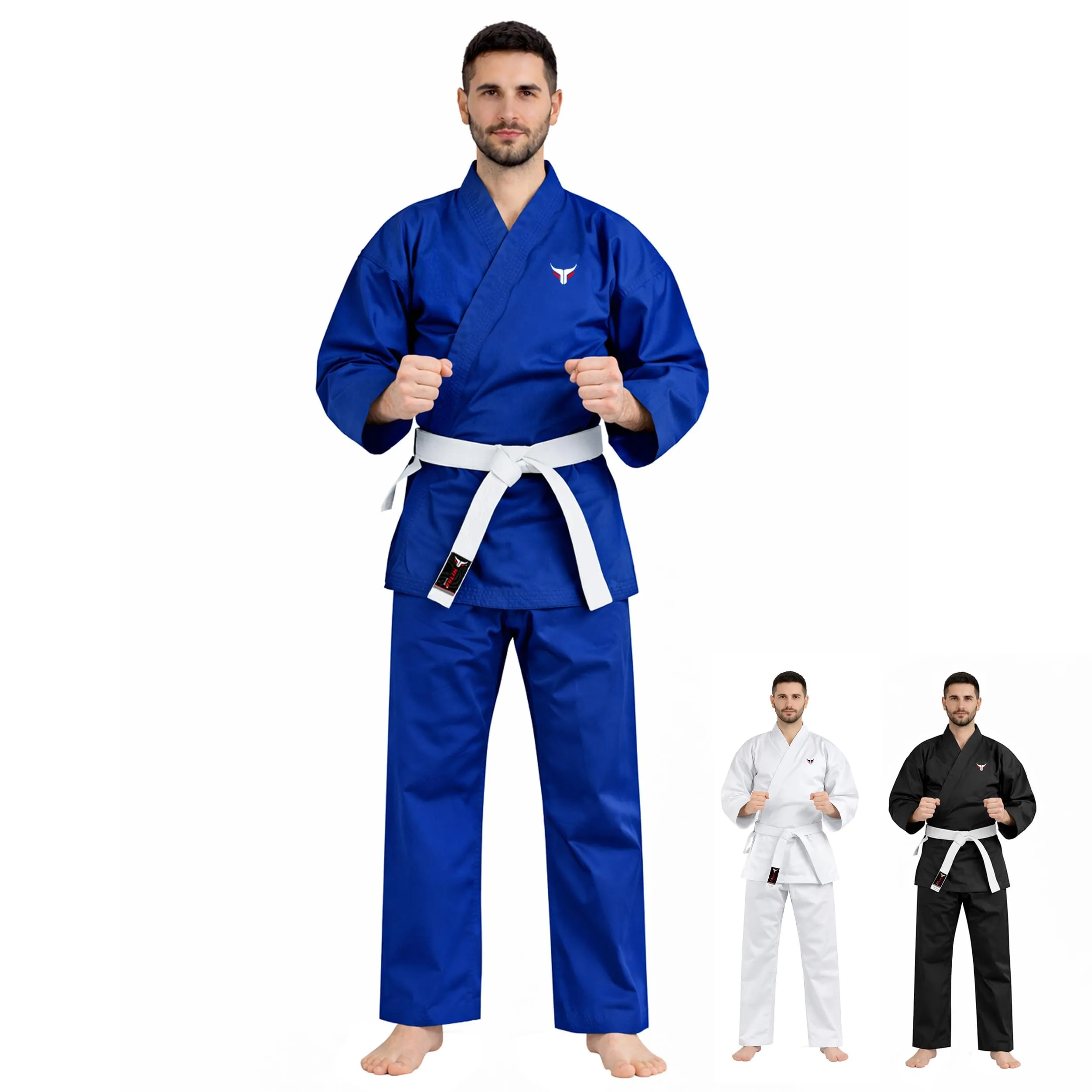 Mytra Fusion Karate Gi con Cintura, 200g, Blu, 7/200 - immagine 1