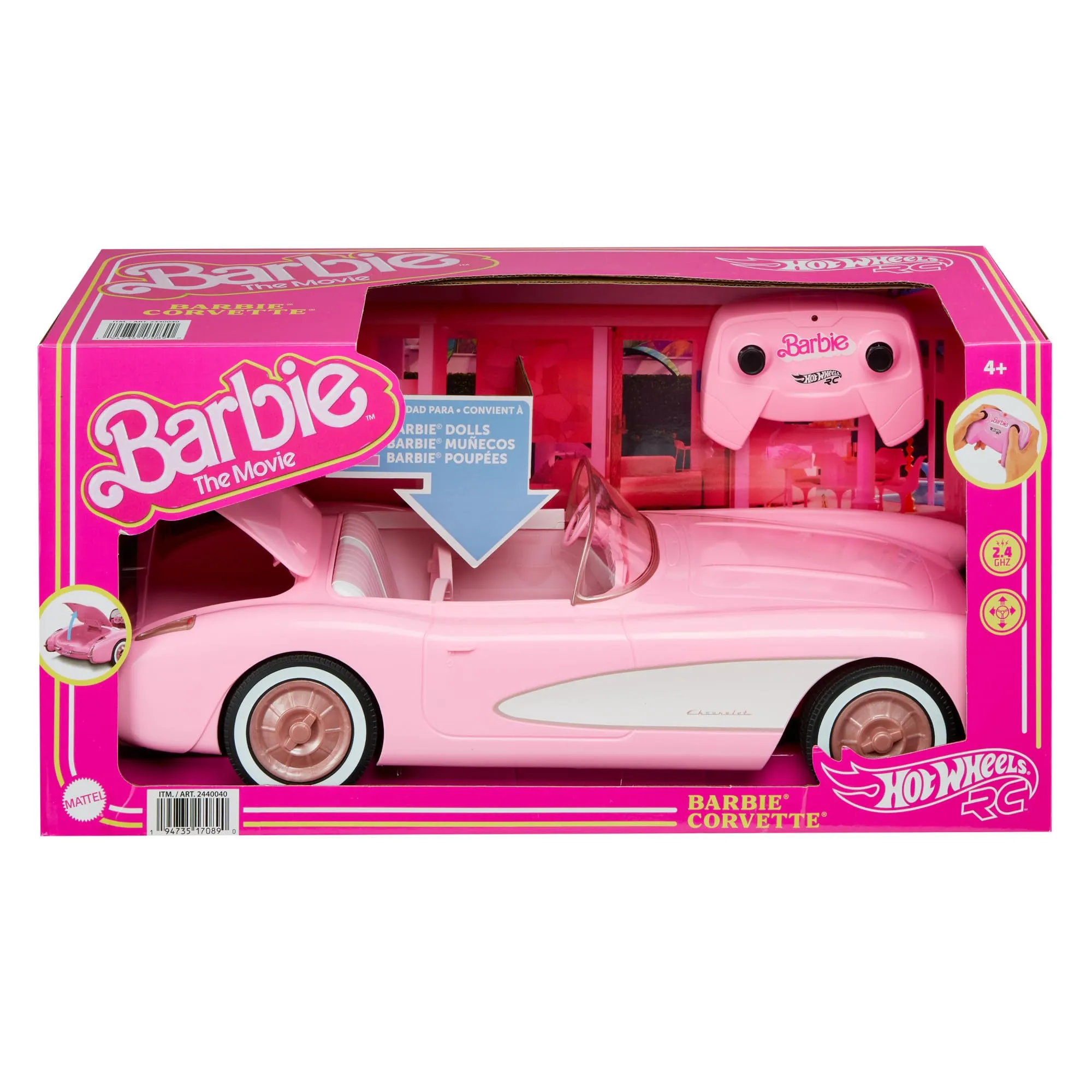 Hot Wheels Barbie Corvette RC Modello Radiocomandato HPW40 - immagine 6