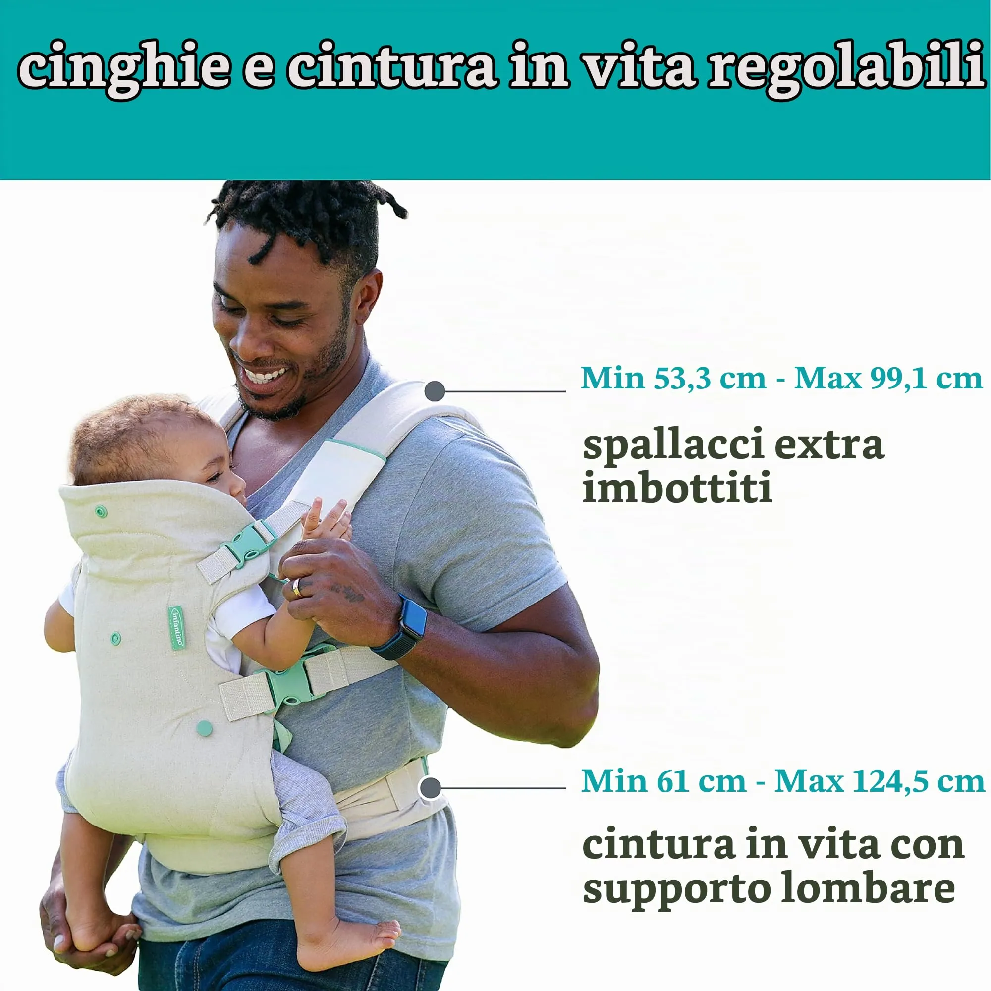Infantino Nature & Nurture 4-in-1 Flip Advanced Baby Carrier, 3.6 to 14.5 kg - immagine 5