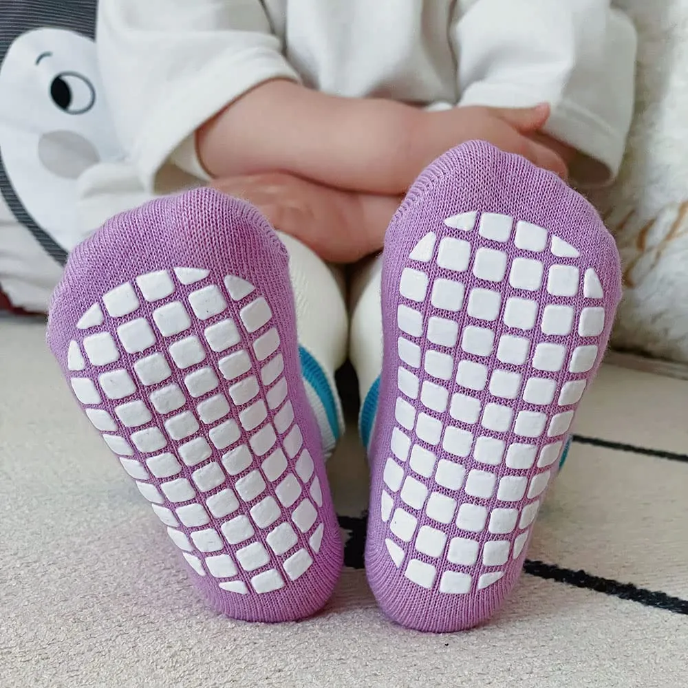 FedMois Calzini Antiscivolo in Cotone per Bambini, Motivi Animali Panda, 5 Paia, 3-5 Anni - immagine 3