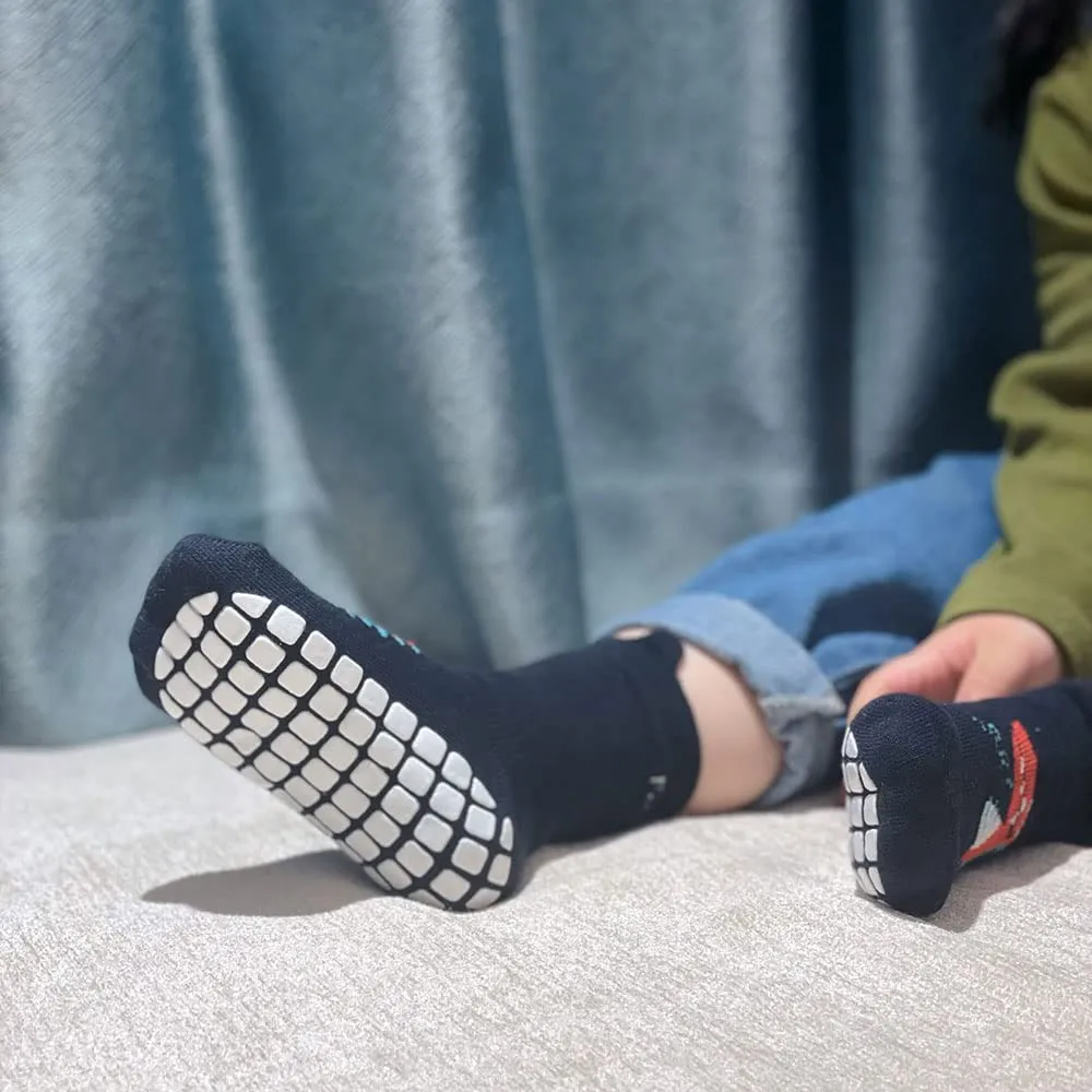 FedMois Calzini Antiscivolo in Cotone per Bambini, Motivi Dinosauro, 5 Paia, 0-1 Anno - immagine 7