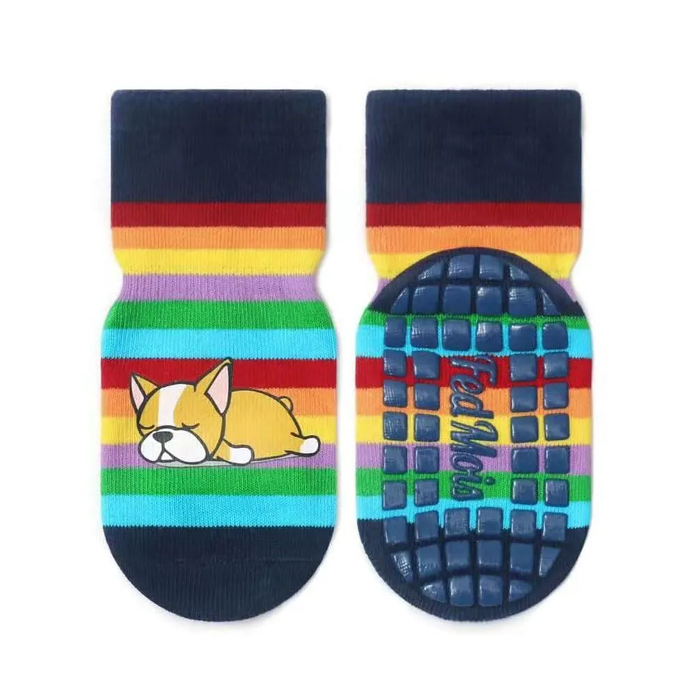 FedMois Calzini Antiscivolo in Cotone per Bimbi con Motivi Animali, 5 Paia, 1-3 anni - immagine 3