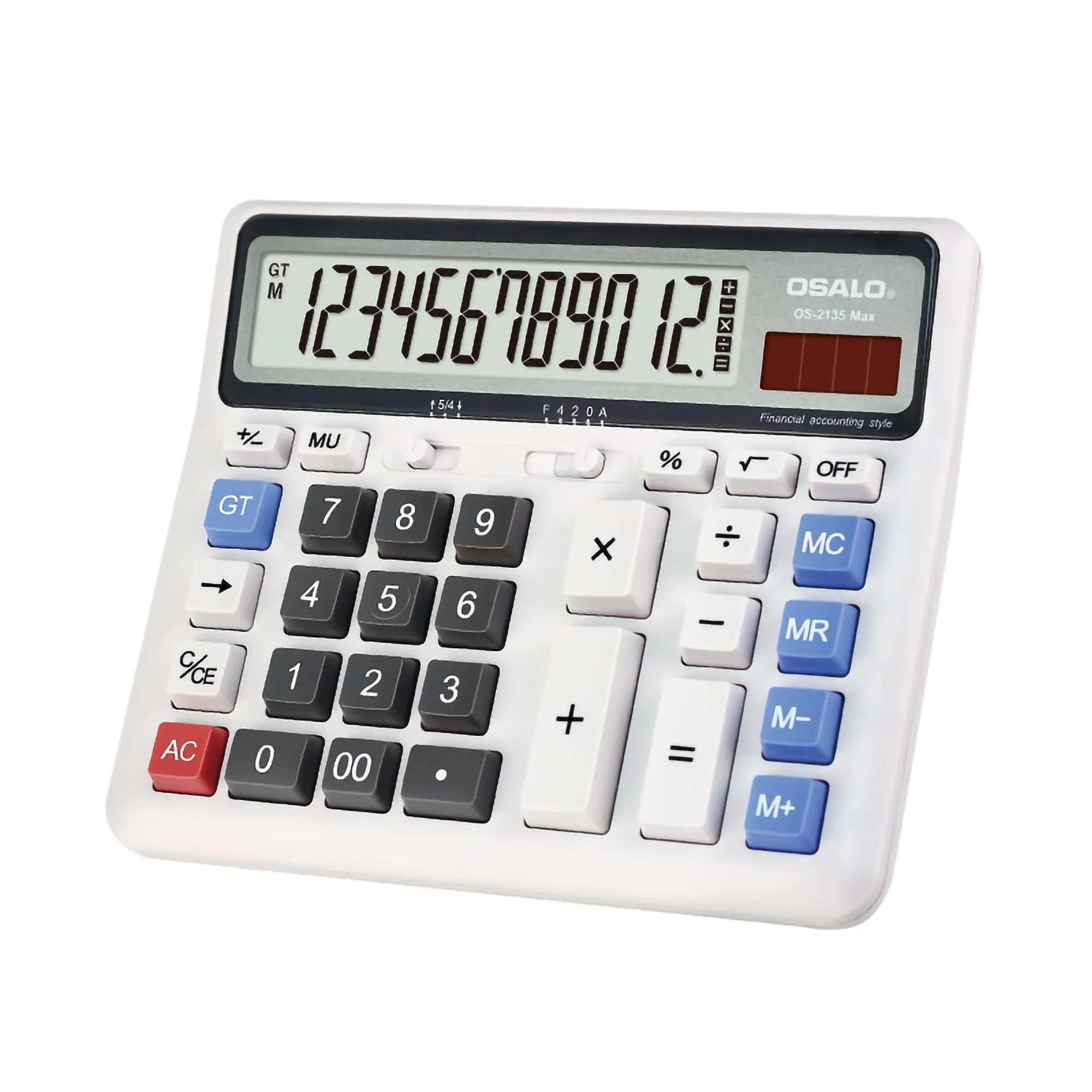 OSALO Calcolatrice da Scrivania 12 Cifre con Display LCD Extra Grande (OS-2135 Pro) - immagine 1
