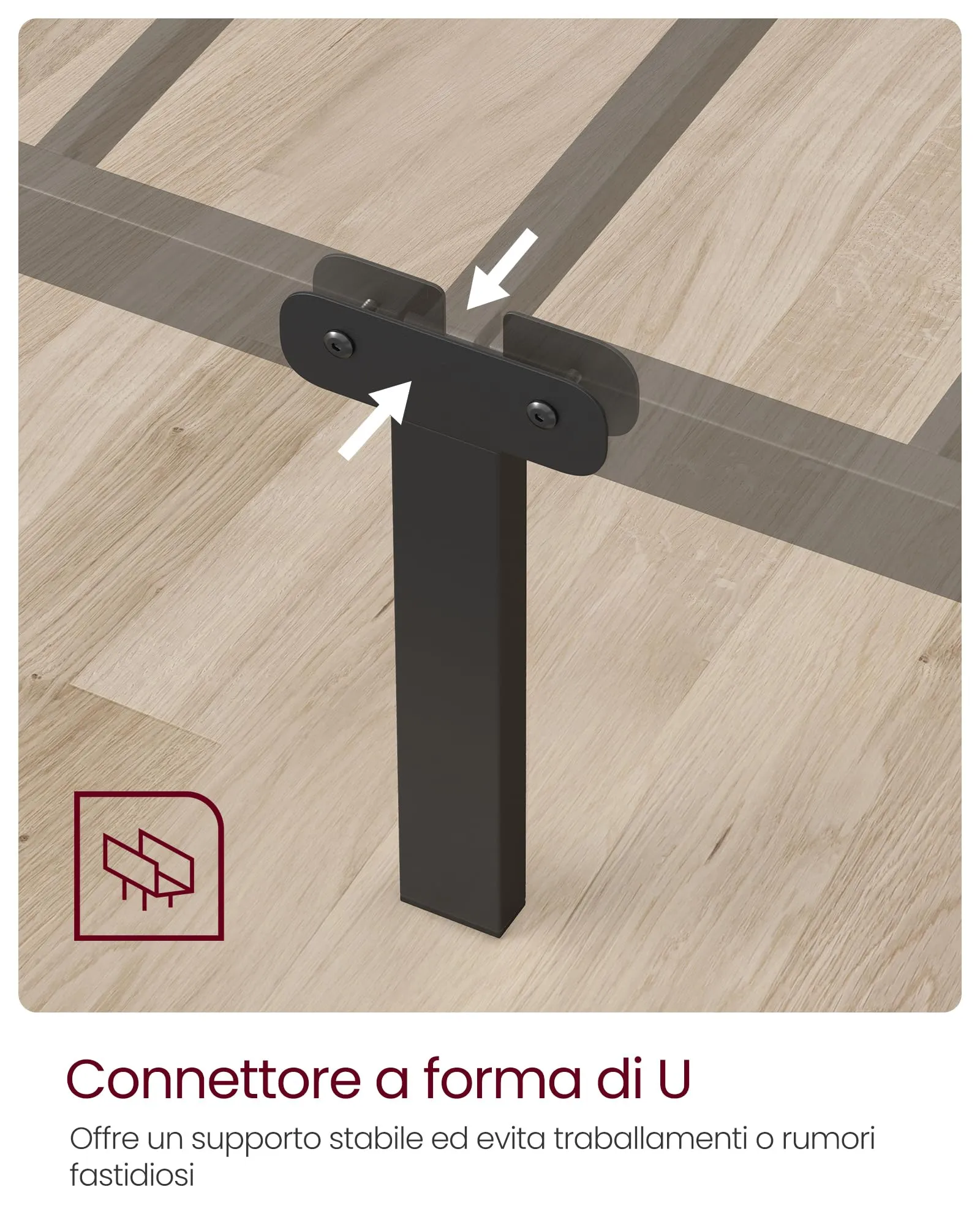 VASAGLE Struttura Letto Singolo in Metallo con Doghe, 90 x 190 cm, Nero Inchiostro RMB061B01 - immagine 3