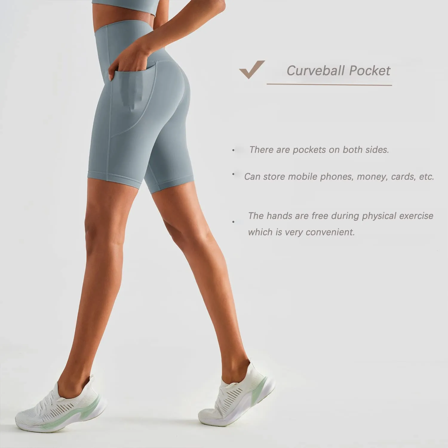 XDSP Pantaloncini Sportivi da Donna Yoga a Vita Alta con Tasche Laterali - immagine 5