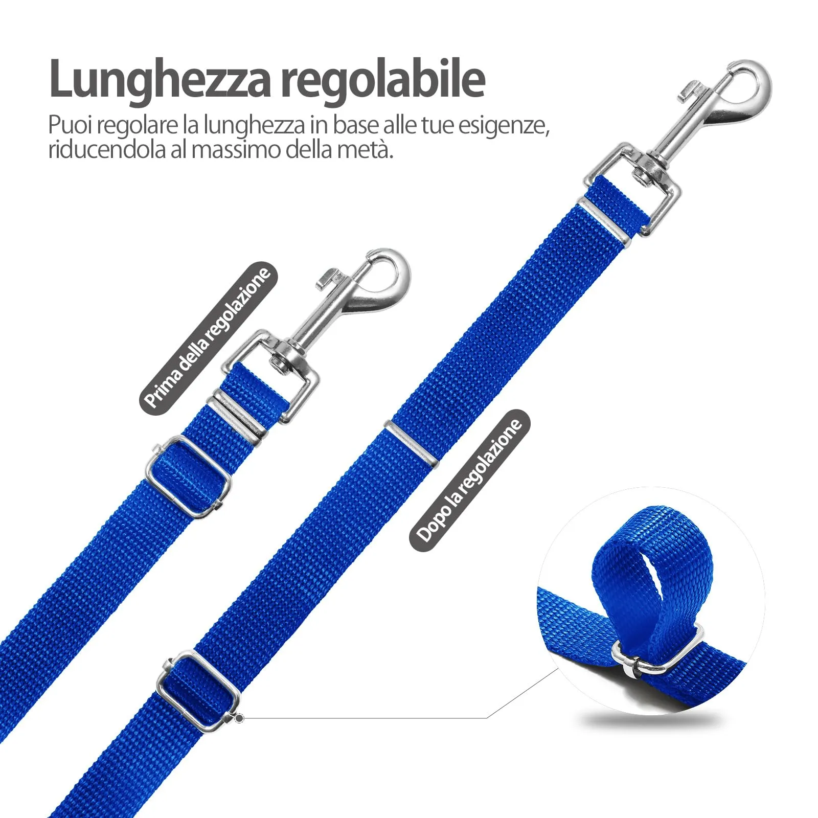 SuplutuX Guinzaglio per Cani Addestramento Regolabile 10m, Blu - immagine 3