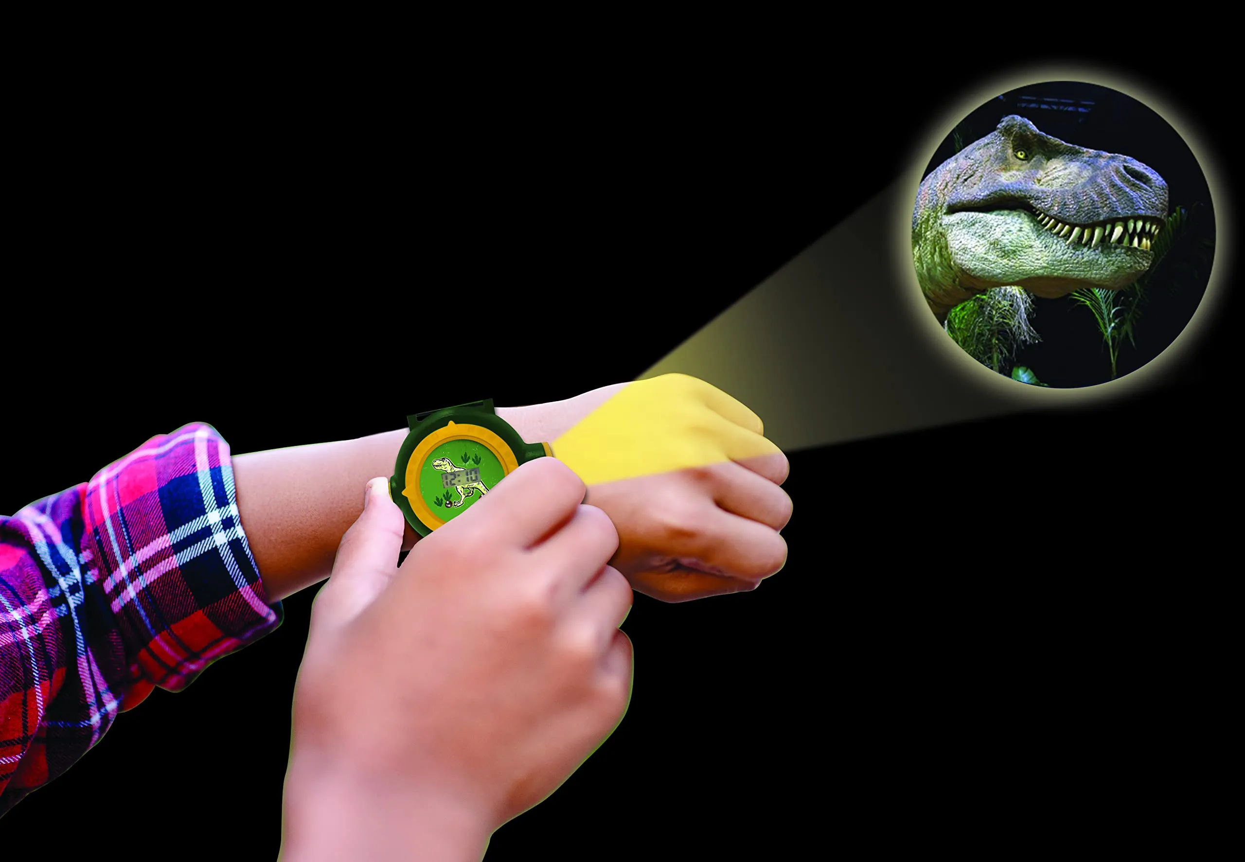Lexibook Orologio Proiettore Dinosauri con Schermo Digitale - Verde e Giallo - DMW050DINO - immagine 4