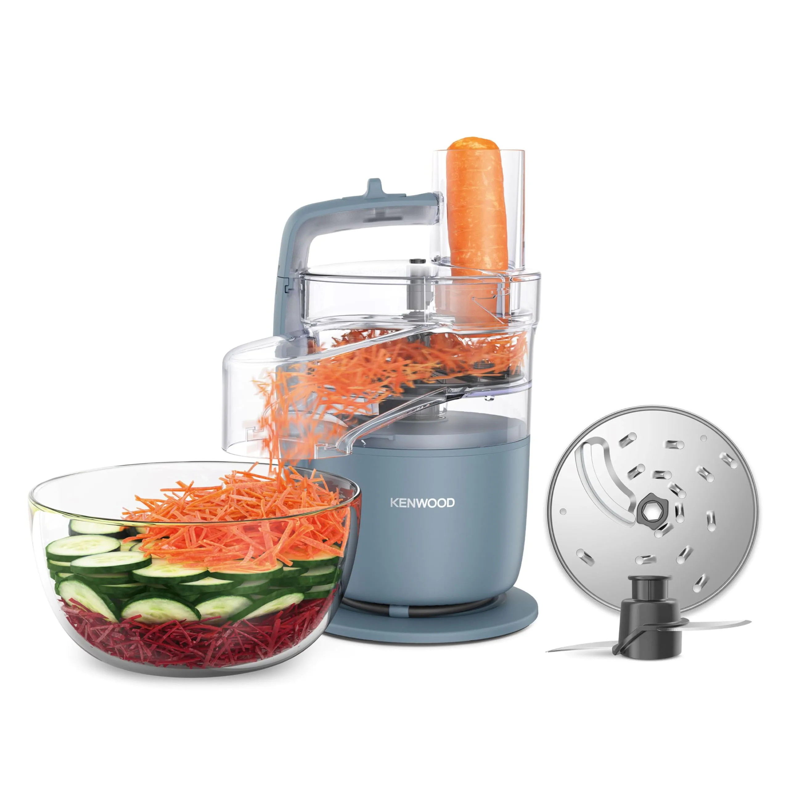 Kenwood MultiPro Go FDP22.130GY Robot Tritatutto da Cucina, Tagliaverdure Elettrico con Accessorio Express Serve, Ciotola 1.3L, 650W - immagine 1