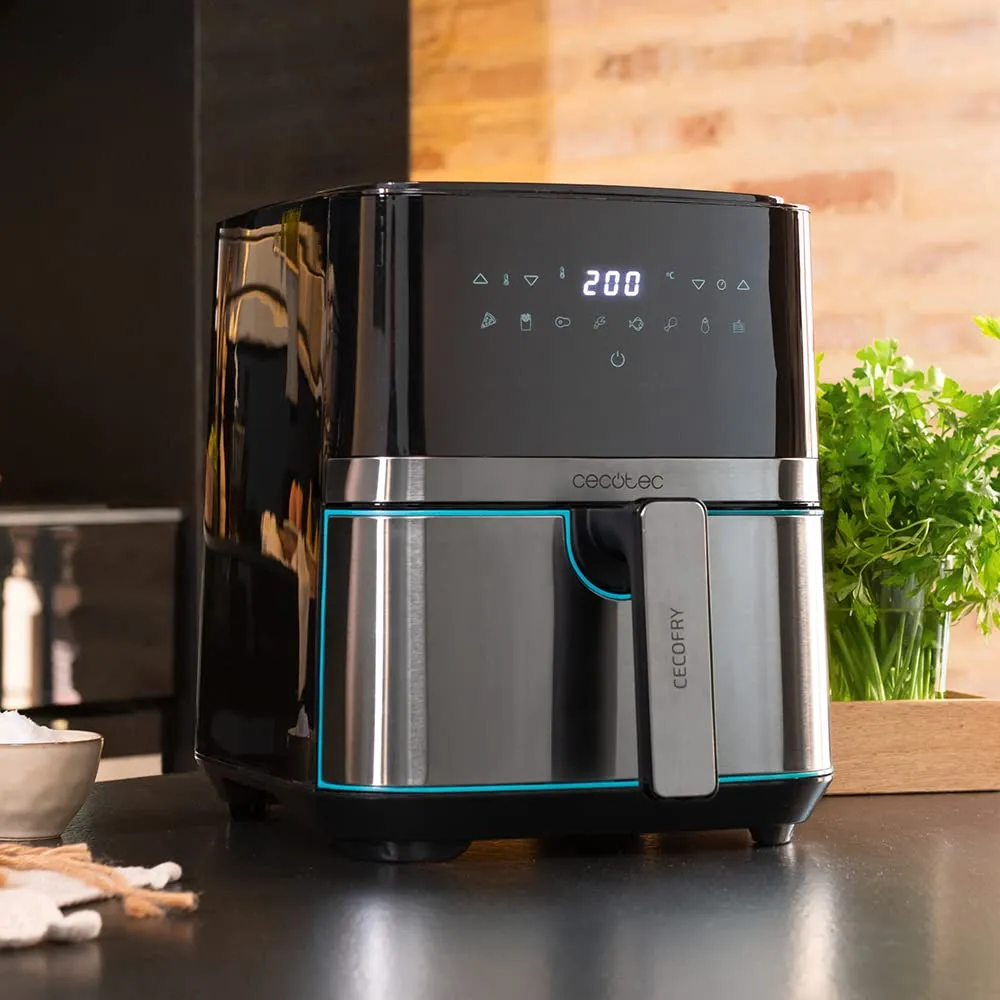 Cecotec Cecofry Full InoxBlack Pro 5500 Air Fryer, 5.5L, 1700W, Digital, Stainless Steel - immagine 2