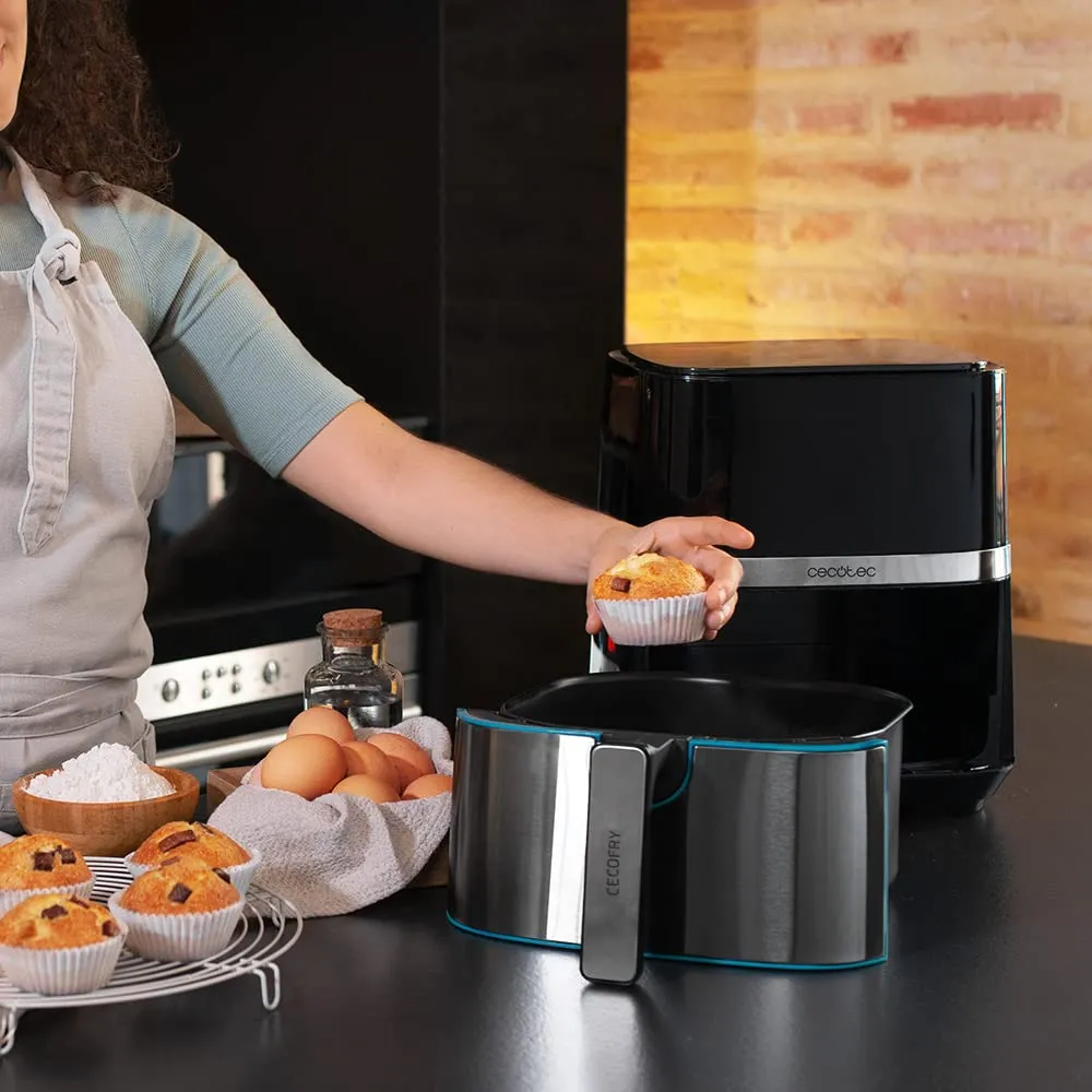 Cecotec Cecofry Full InoxBlack Pro 5500 Air Fryer, 5.5L, 1700W, Digital, Stainless Steel - immagine 4