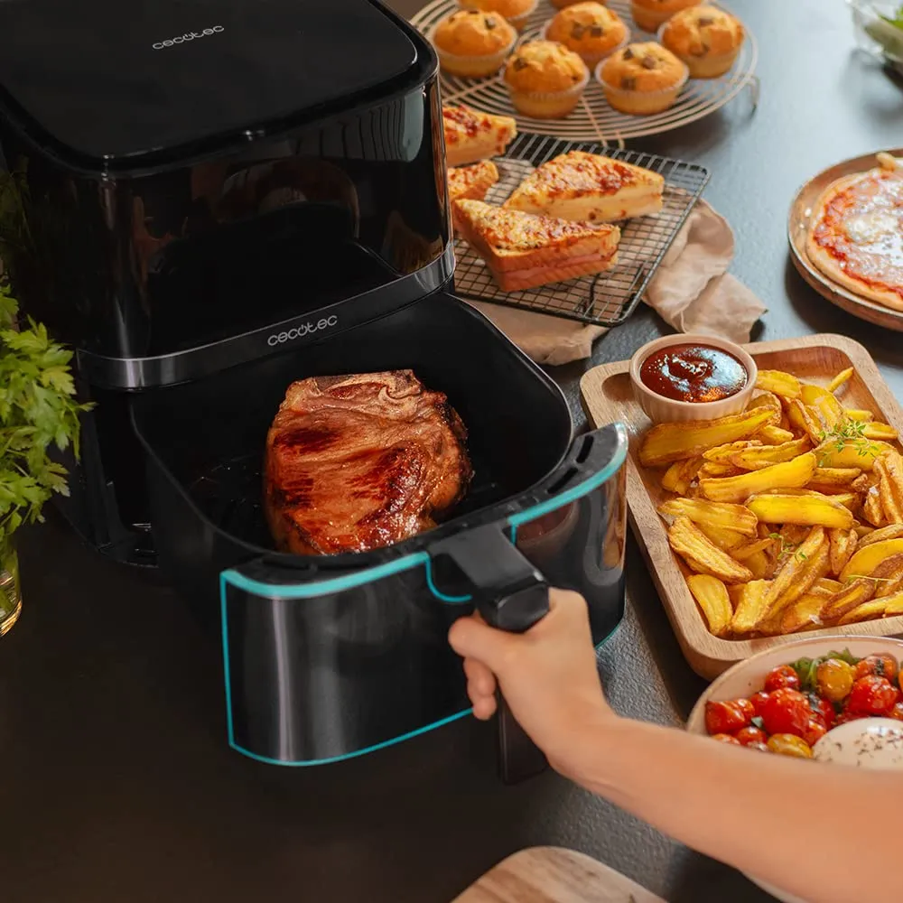 Cecotec Cecofry Full InoxBlack Pro 5500 Air Fryer, 5.5L, 1700W, Digital, Stainless Steel - immagine 5