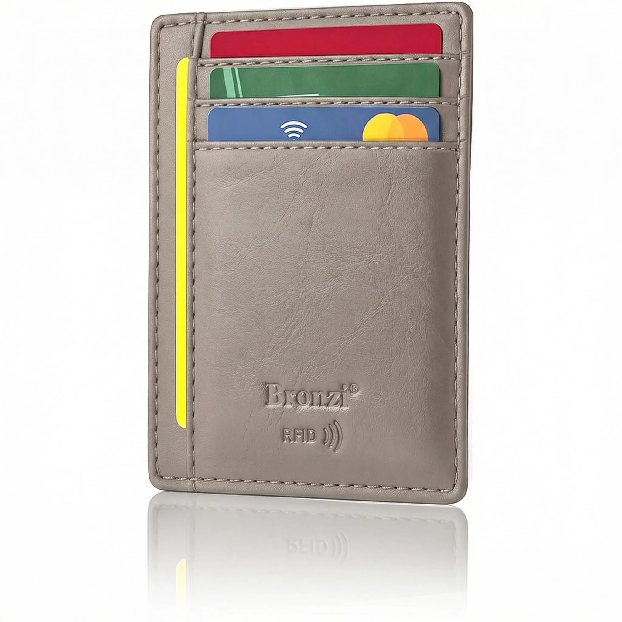 Bronzi Portafoglio Uomo Slim Piccolo con Protezione RFID e Portamonete - immagine 1