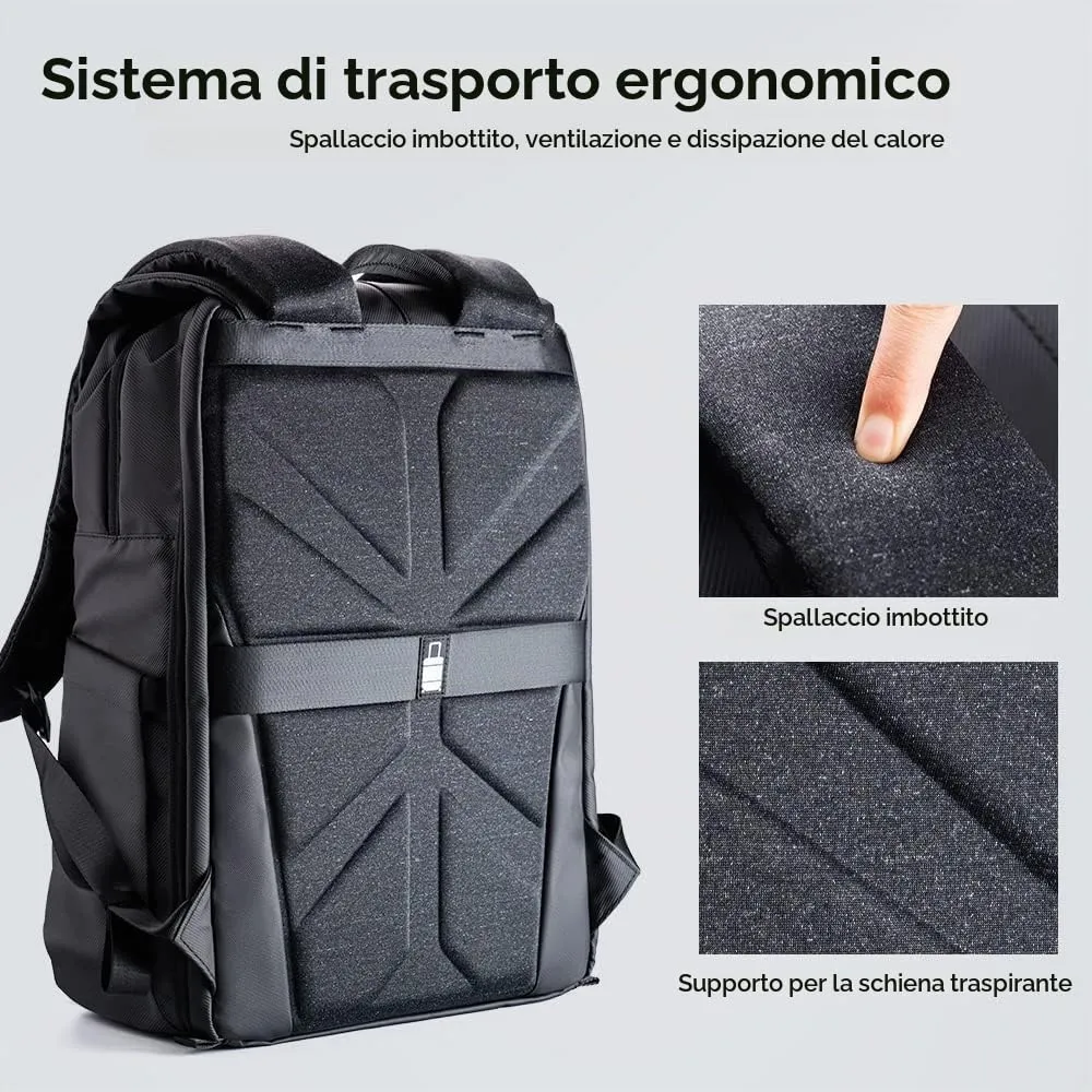 K&F Concept Zaino Fotografico Professionale Impermeabile Antifurto, 20 Litri, Nero - immagine 6
