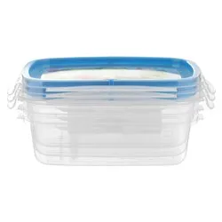 Snips Set 3 Contenitori per Alimenti 0,6L Trasparenti con Coperchio e 4 Chiusure di Sicurezza - immagine 1