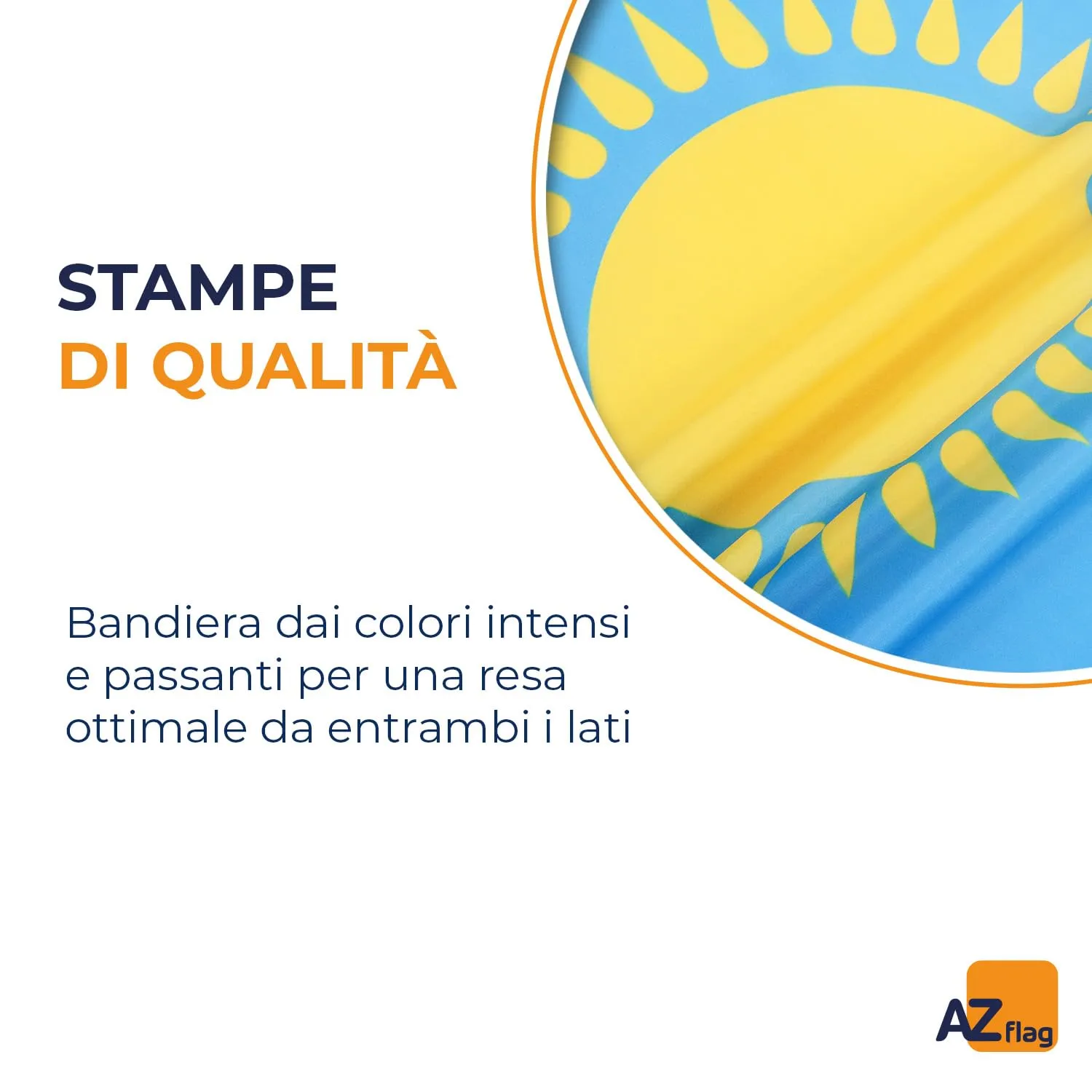 AZ FLAG Bandiera Kazakistan 150x90 cm in Poliestere con 2 Occhielli - immagine 3