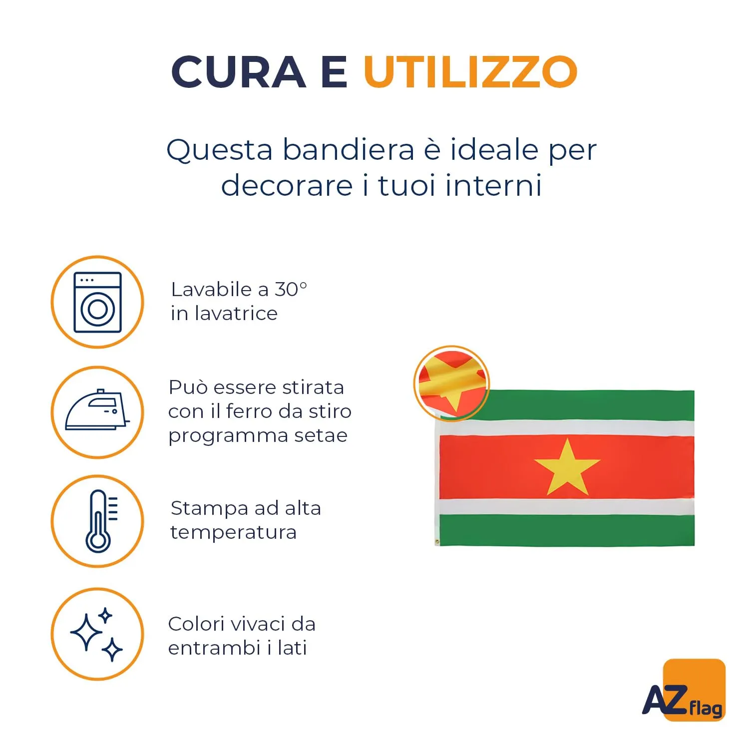 AZ FLAG Bandiera Suriname 150x90 cm in Poliestere con 2 Occhielli - immagine 5
