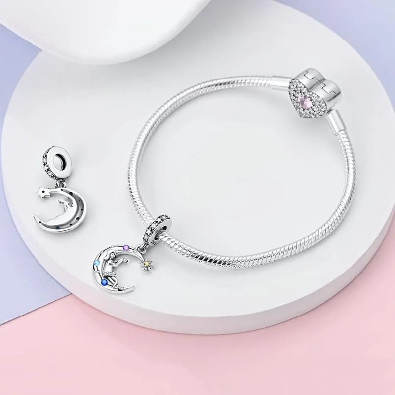 TINSLO Bead Charm Ciondolo Argento Sterling 925 con Cubic Zirconia per Braccialetti e Collane Europei - immagine 3