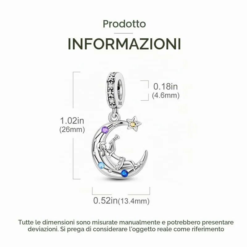 TINSLO Bead Charm Ciondolo Argento Sterling 925 con Cubic Zirconia per Braccialetti e Collane Europei - immagine 5