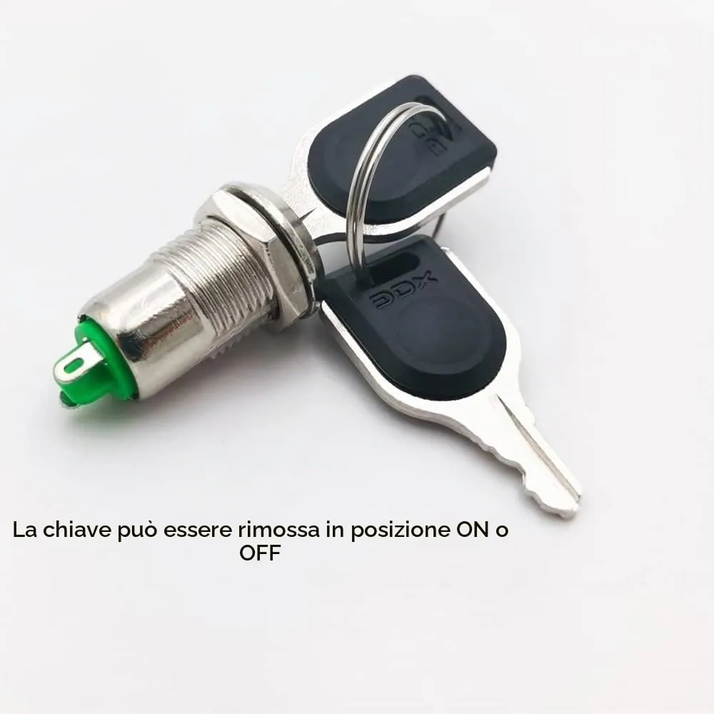 Gebildet Interruttore di Blocco a Chiave in Metallo 12mm ON/OFF (Confezione da 5) - immagine 2