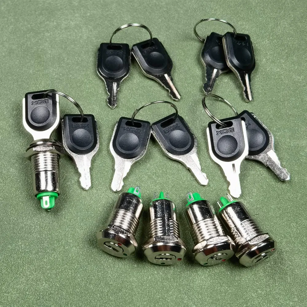 Gebildet Interruttore di Blocco a Chiave in Metallo 12mm ON/OFF (Confezione da 5) - immagine 3
