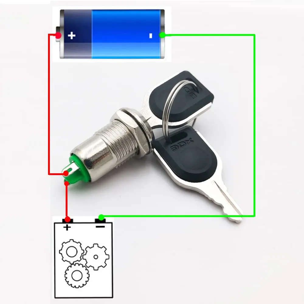 Gebildet Interruttore di Blocco a Chiave in Metallo 12mm ON/OFF (Confezione da 5) - immagine 5