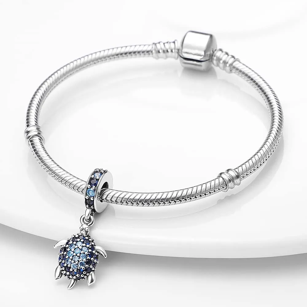 TINSLO Bead Charm in Argento Sterling 925 con Cubic Zirconia per Braccialetti e Collane Europei - immagine 2