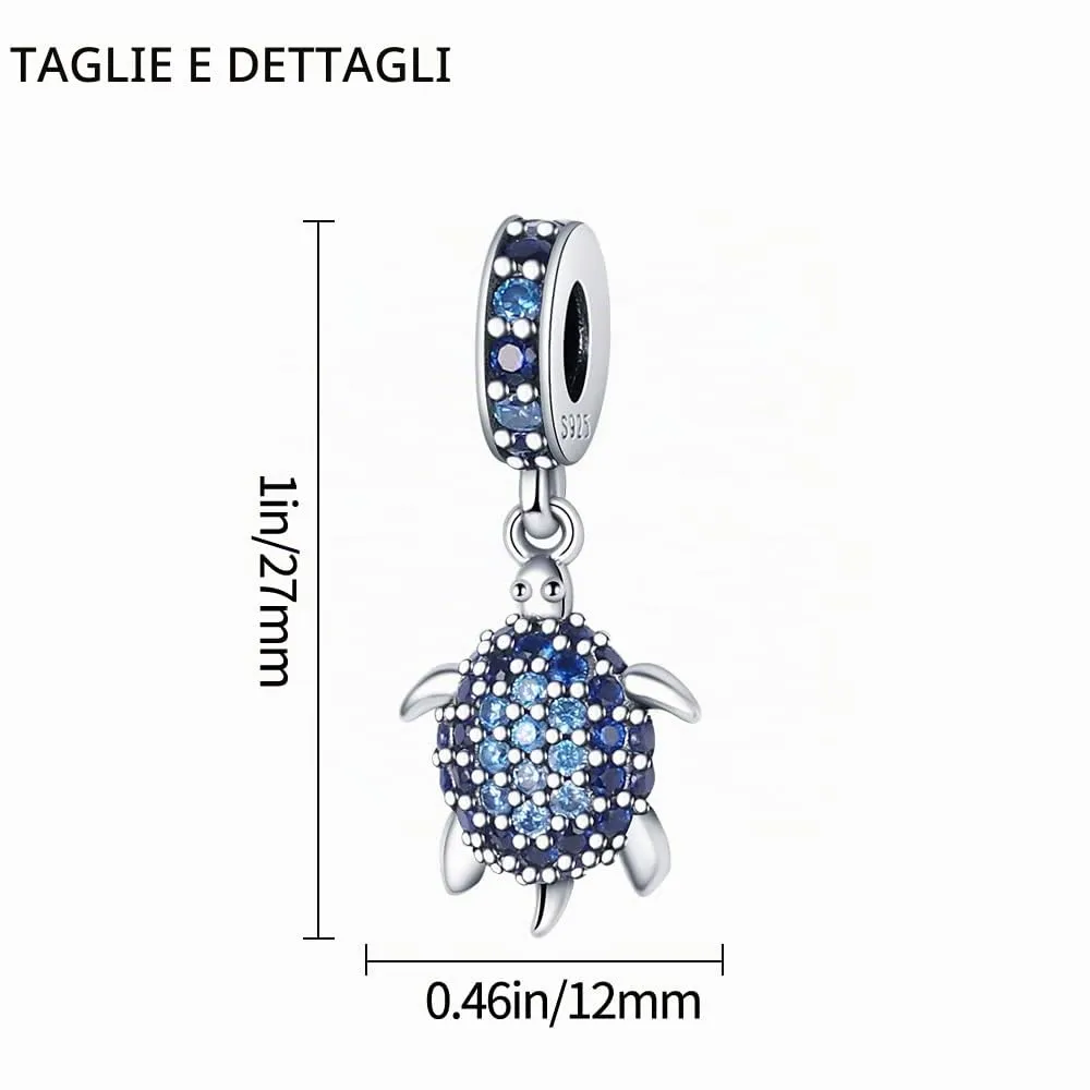 TINSLO Bead Charm in Argento Sterling 925 con Cubic Zirconia per Braccialetti e Collane Europei - immagine 5