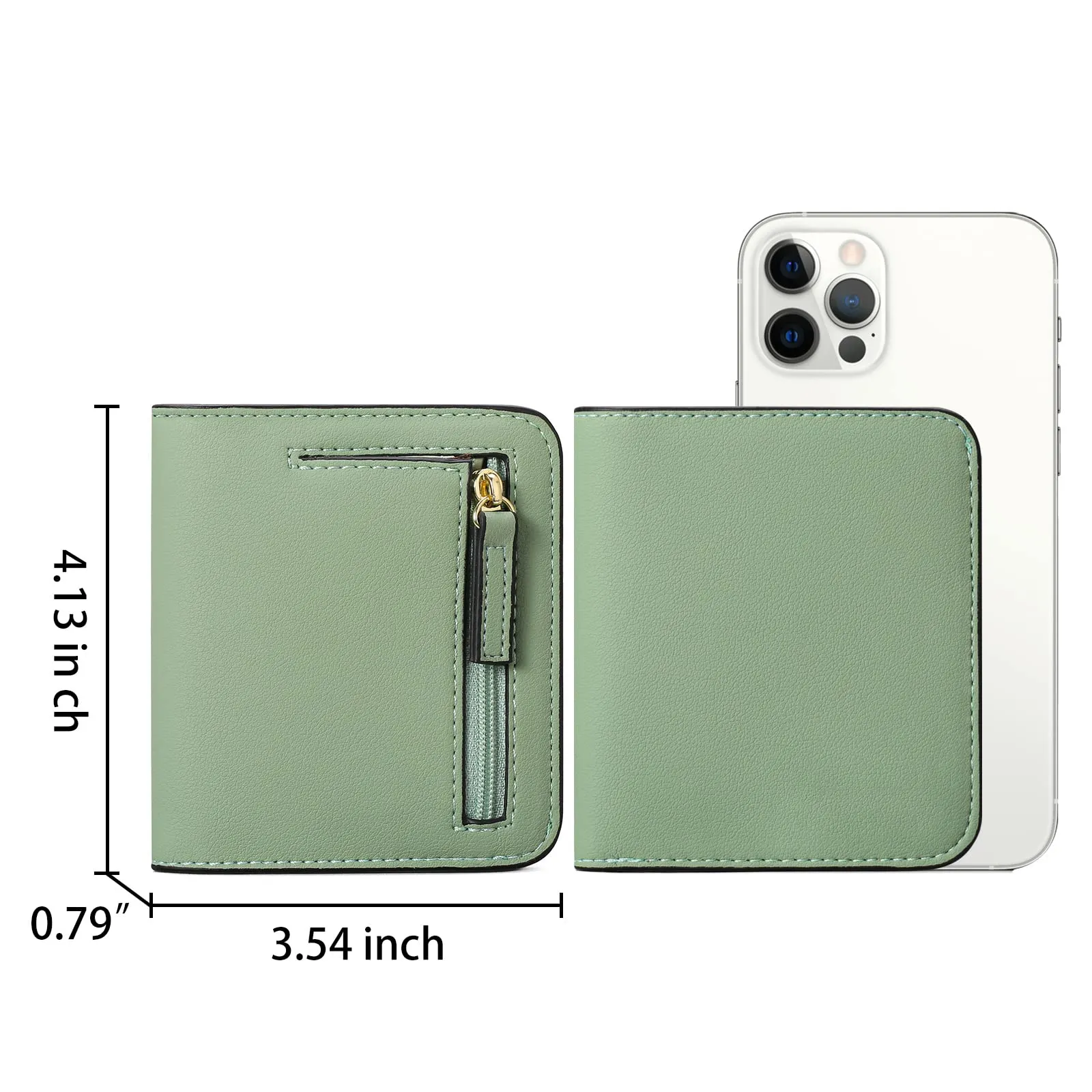 GAEKEAO Portafoglio da Donna in Pelle con Blocco RFID, Portamonete con Cerniera, 7 Scomparti per Carte e Finestra ID - immagine 5