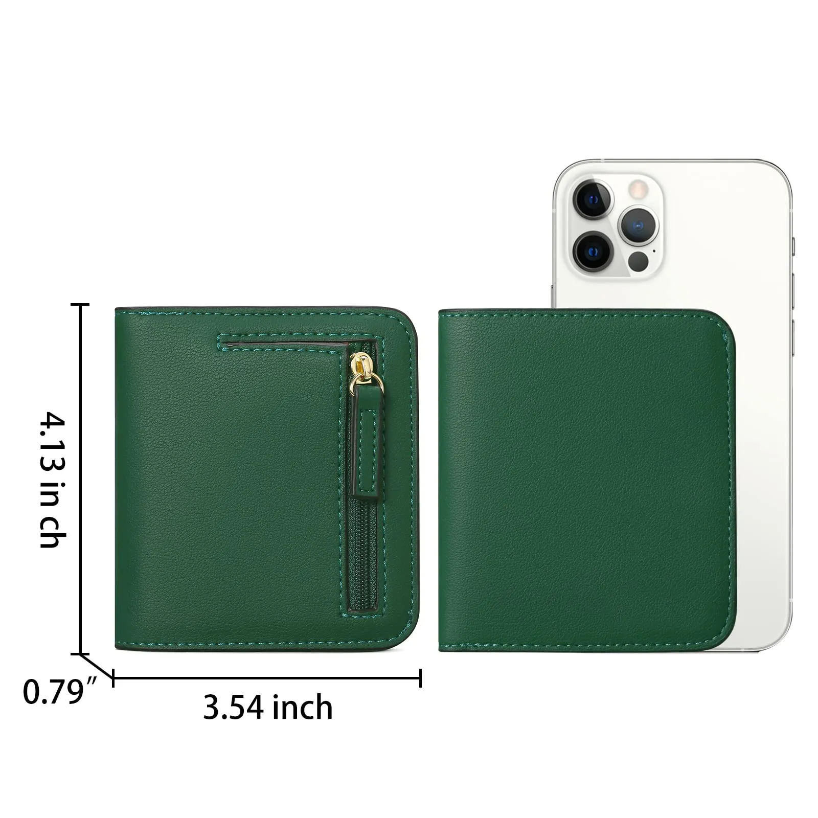 GAEKEAO Portafoglio da Donna in Pelle RFID, Piccolo Portafogli con Cerniera, 7 Scomparti per Carte e Finestra ID - immagine 5