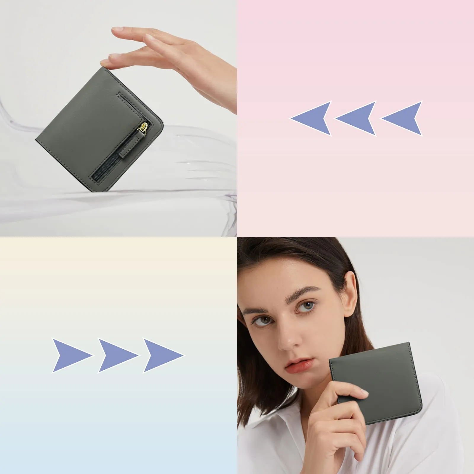 GAEKEAO Portafoglio da Donna in Pelle con Blocco RFID, 7 Scomparti per Carte e Tasca con Cerniera - immagine 5