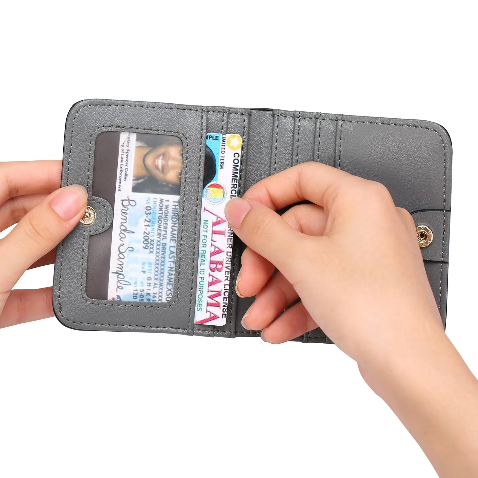GAEKEAO Portafoglio da Donna in Pelle con Blocco RFID, 7 Scomparti per Carte e Tasca con Cerniera - immagine 7