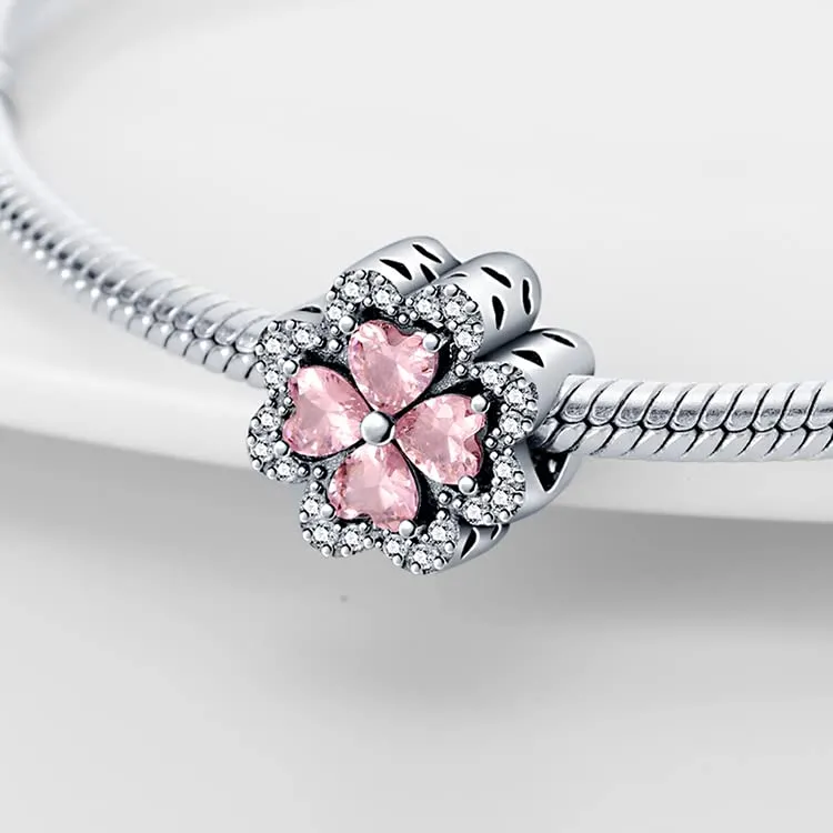 TINSLO Bead Charm in Argento Sterling 925 con Cubic Zirconia, Compatibile con Braccialetti e Collane Europei - immagine 2