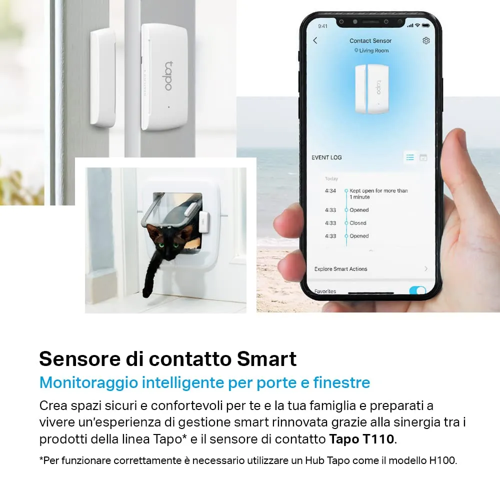 Tapo T110 Sensore di Contatto Smart per Porte e Finestre (Hub Richiesto) - immagine 2