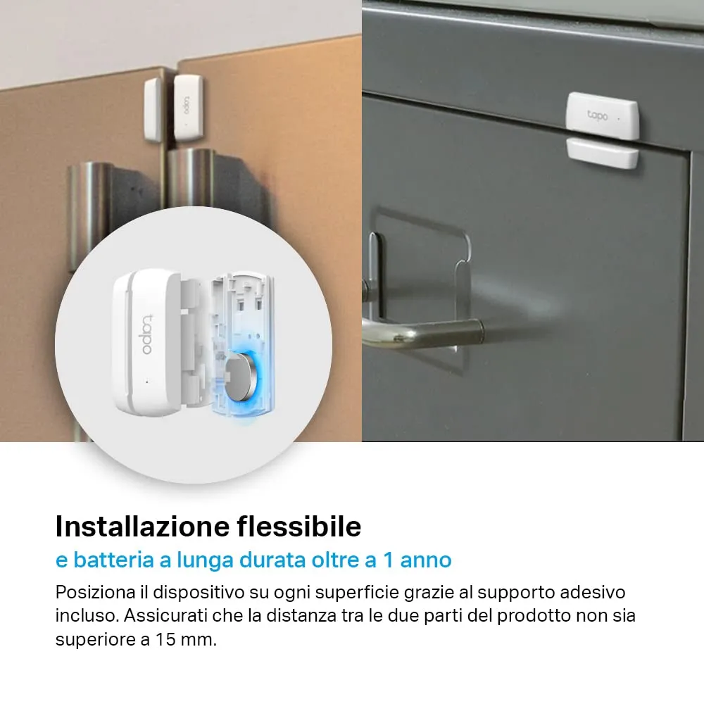Tapo T110 Sensore di Contatto Smart per Porte e Finestre (Hub Richiesto) - immagine 5