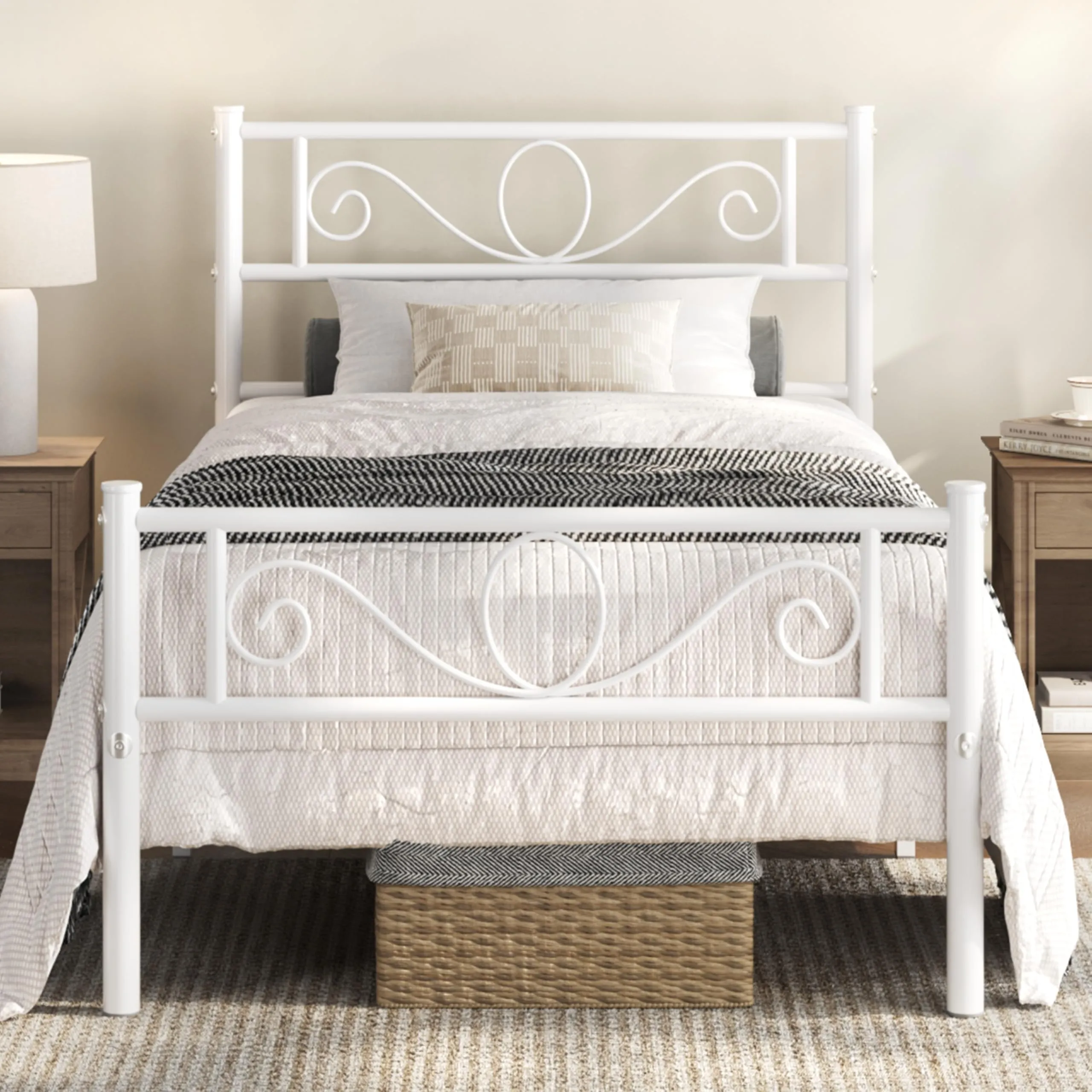 Yaheetech Struttura Letto Singolo in Ferro 90 x 190 cm - immagine 1