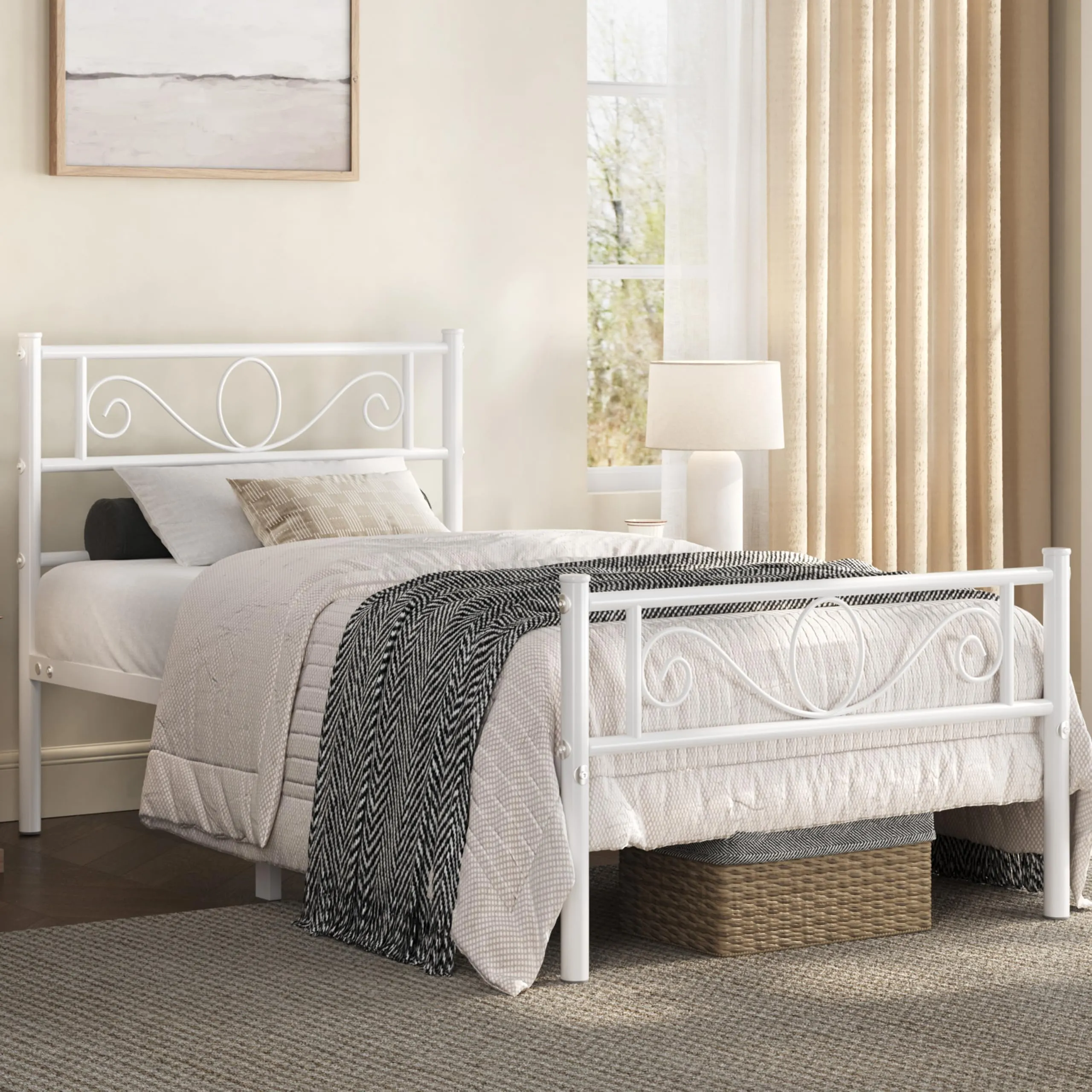 Yaheetech Struttura Letto Singolo in Ferro 90 x 190 cm - immagine 8