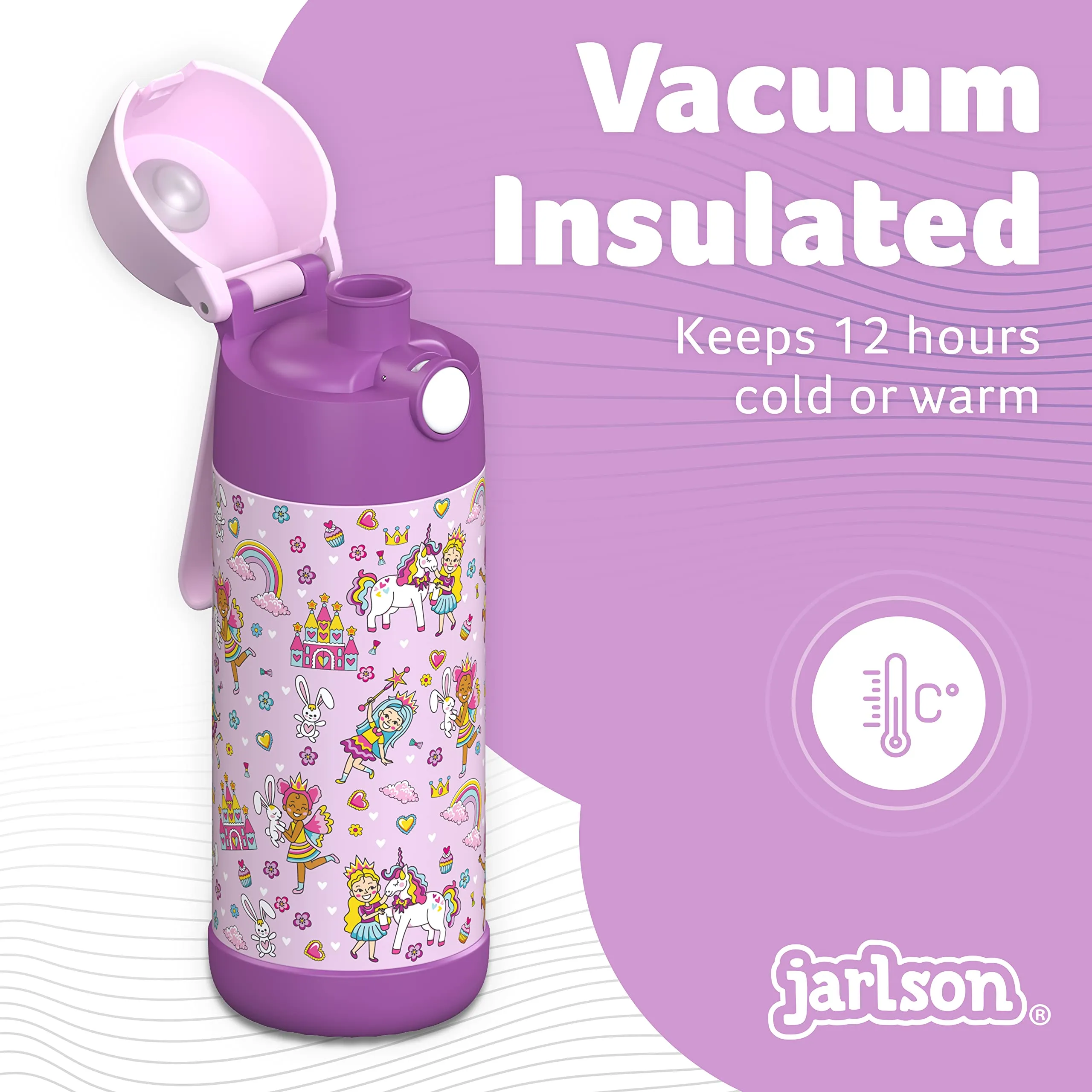 Jarlson Borraccia Termica Bambini Mali 350ml Acciaio Inox (Principessa) - immagine 2