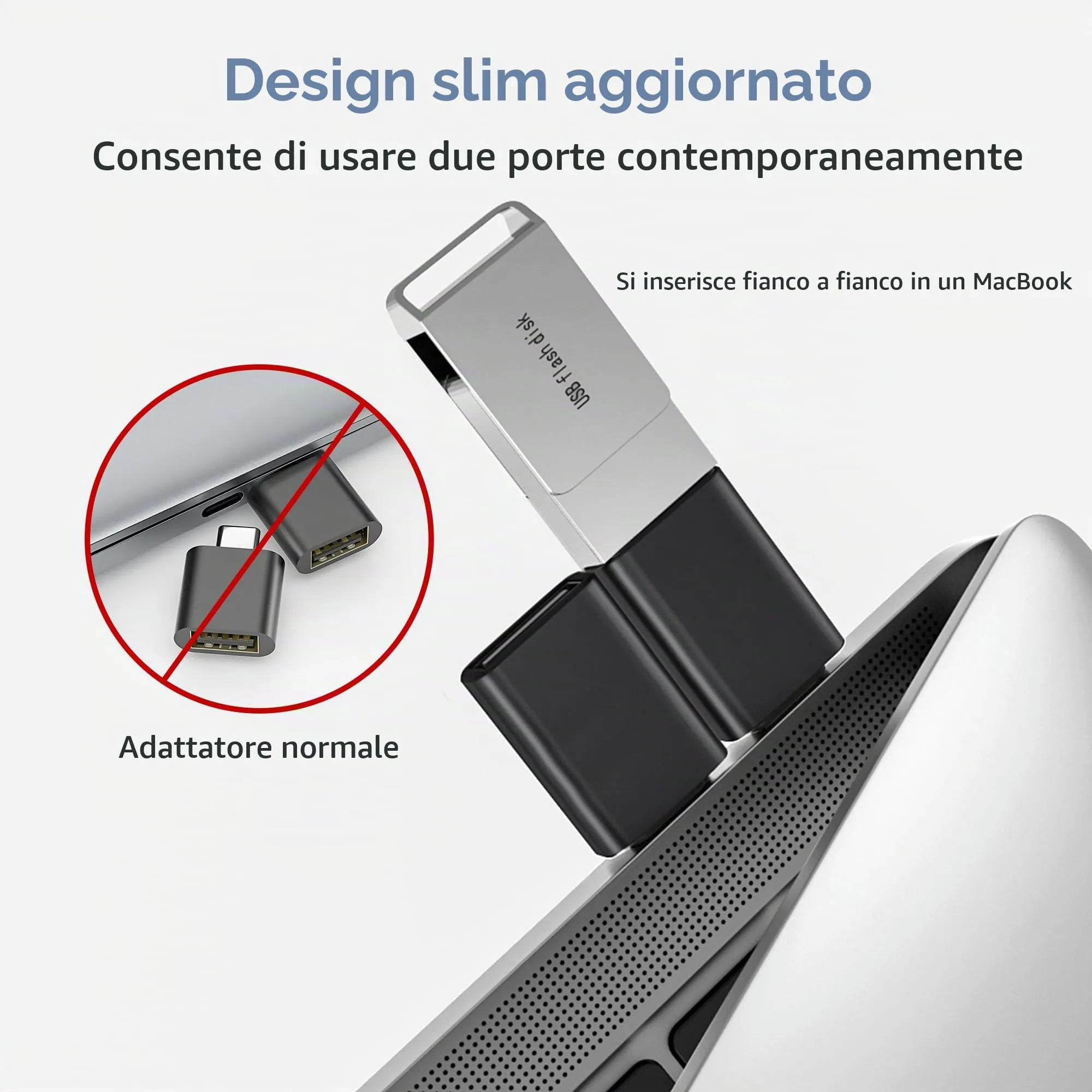 BASESAILOR Adattatore USB-C a USB 3.2 Femmina OTG, 3 Pezzi - immagine 3