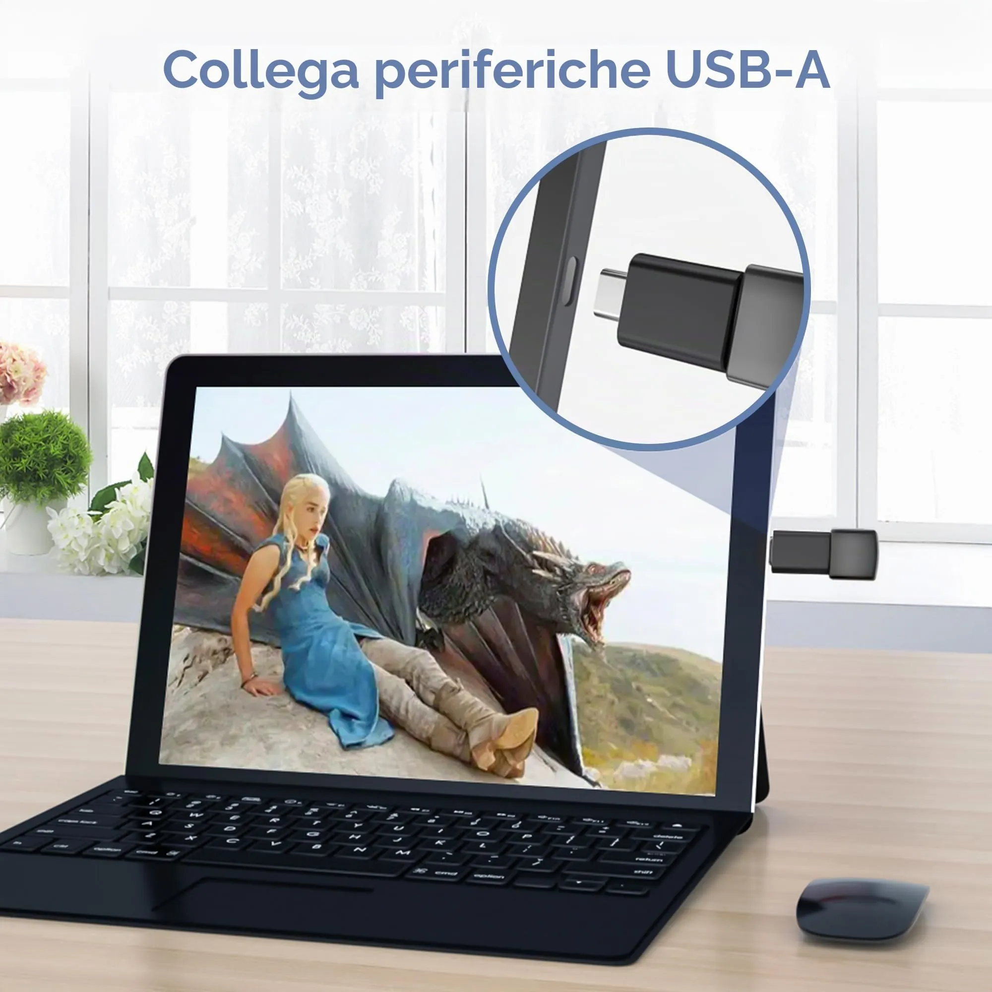BASESAILOR Adattatore USB-C a USB 3.2 Femmina OTG, 3 Pezzi - immagine 5