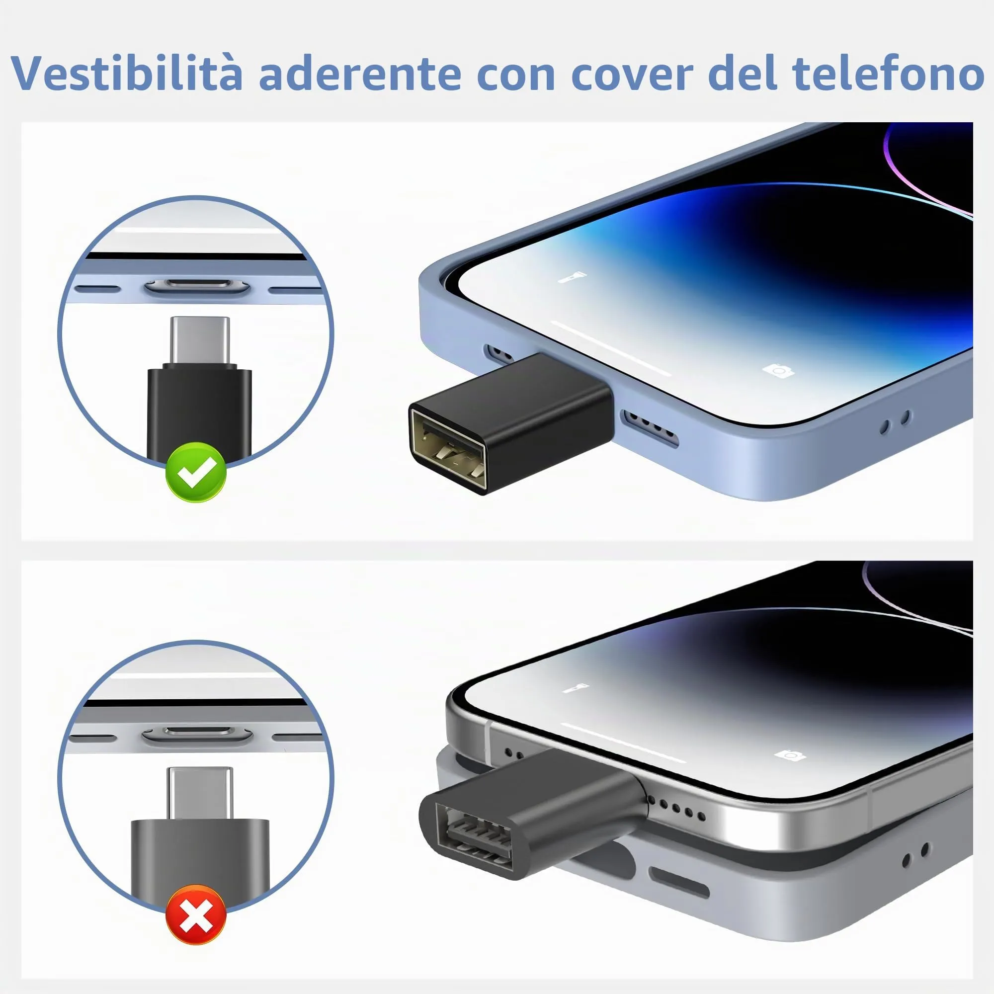 BASESAILOR Adattatore USB-C a USB 3.2 Femmina OTG, 3 Pezzi - immagine 8