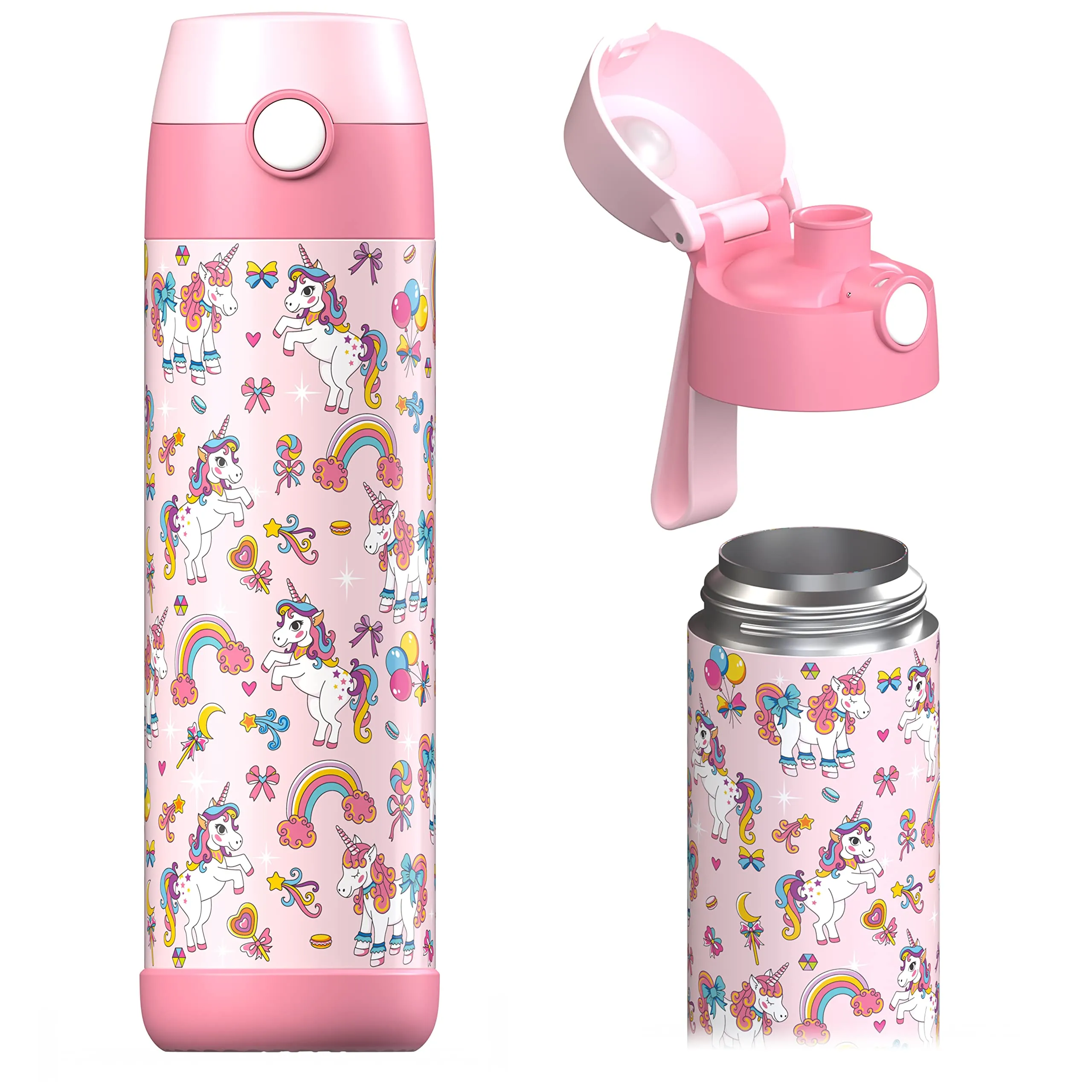 Jarlson Borraccia Termica Bambini Mali 500ml Acciaio Inox - Unicorno 1 - immagine 1