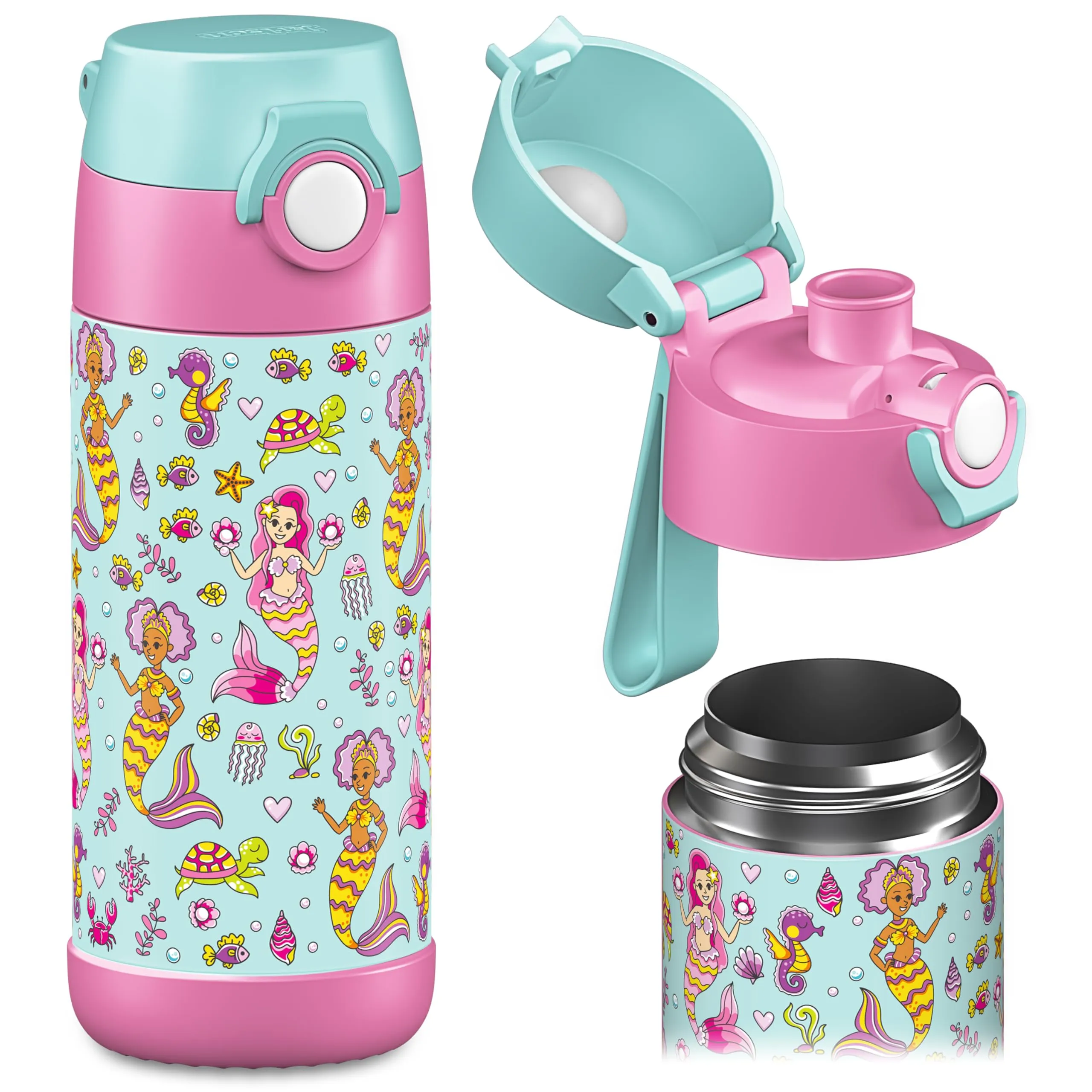 Jarlson Borraccia Termica Bambini Mali 350ml Acciaio Inox (Sirena) - immagine 1