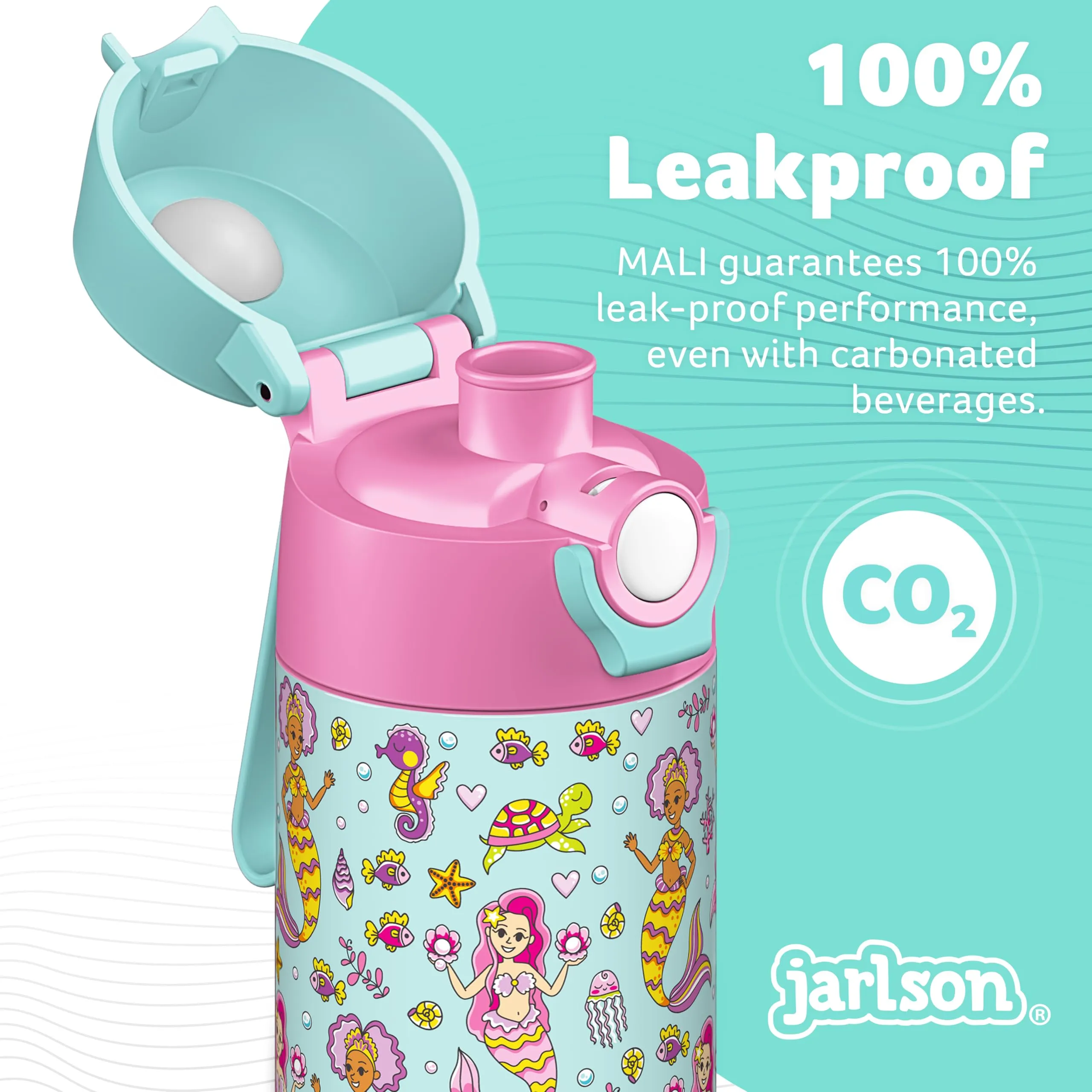 Jarlson Borraccia Termica Bambini Mali 350ml Acciaio Inox (Sirena) - immagine 6