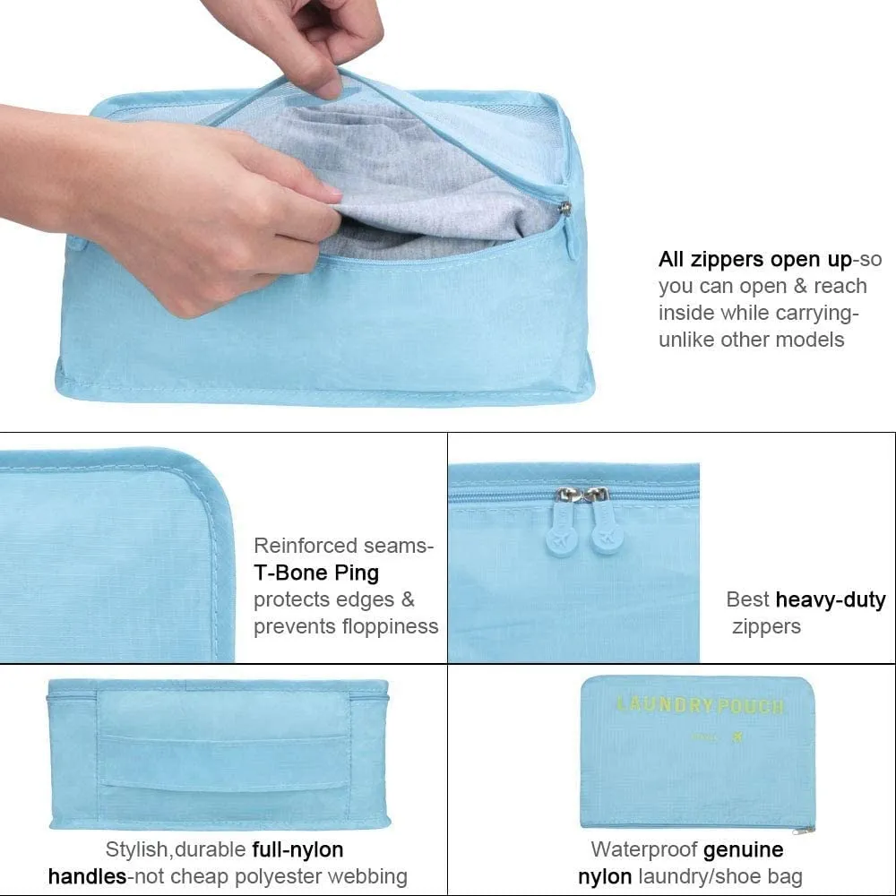 Vicloon Set Organizer per Valigie 8 in 1, Packing Cubes per Viaggio, Vestiti, Scarpe e Cosmetici - immagine 2