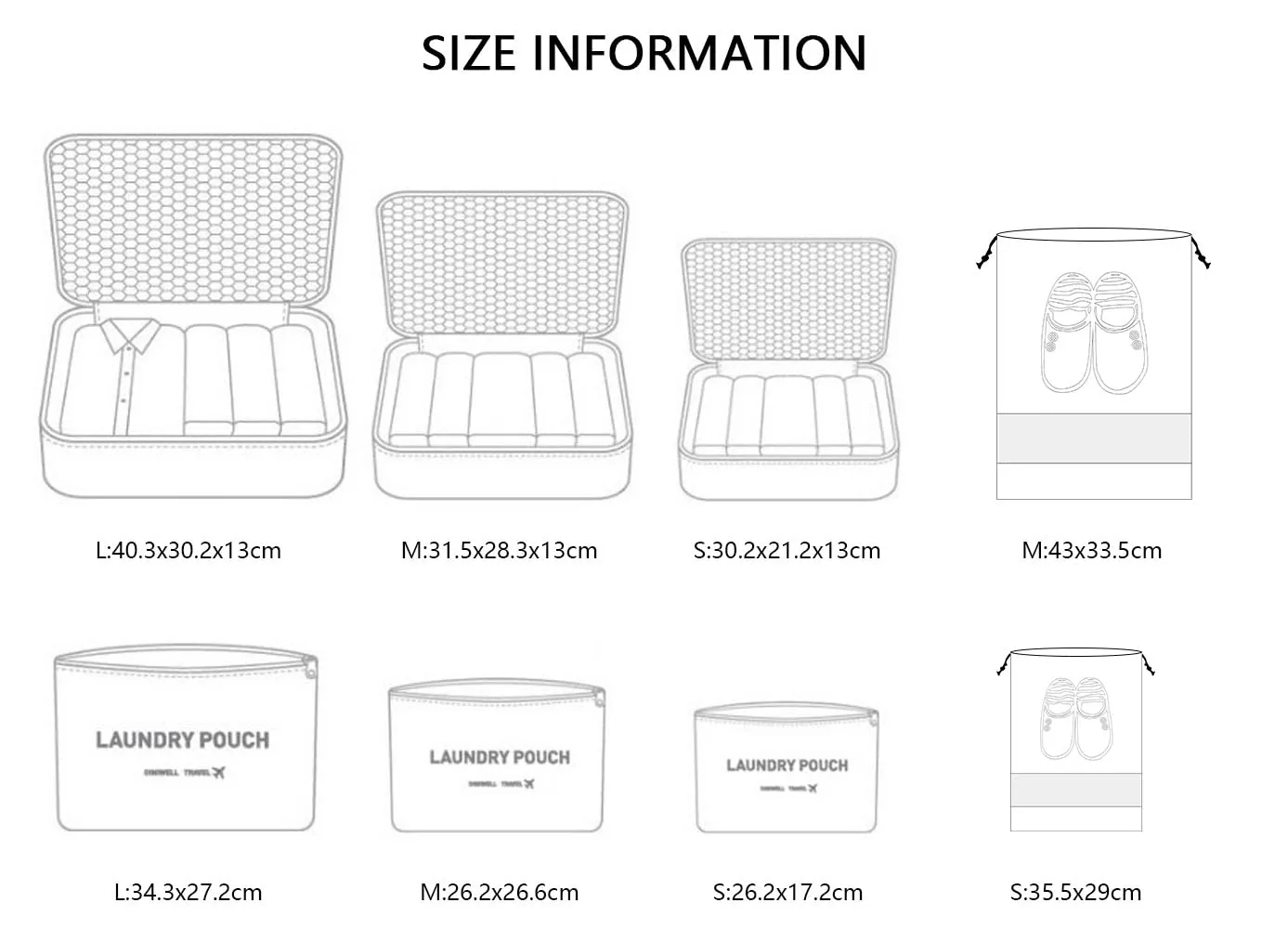 Vicloon Set Organizer per Valigie 8 in 1, Packing Cubes per Viaggio, Vestiti, Scarpe e Cosmetici - immagine 4